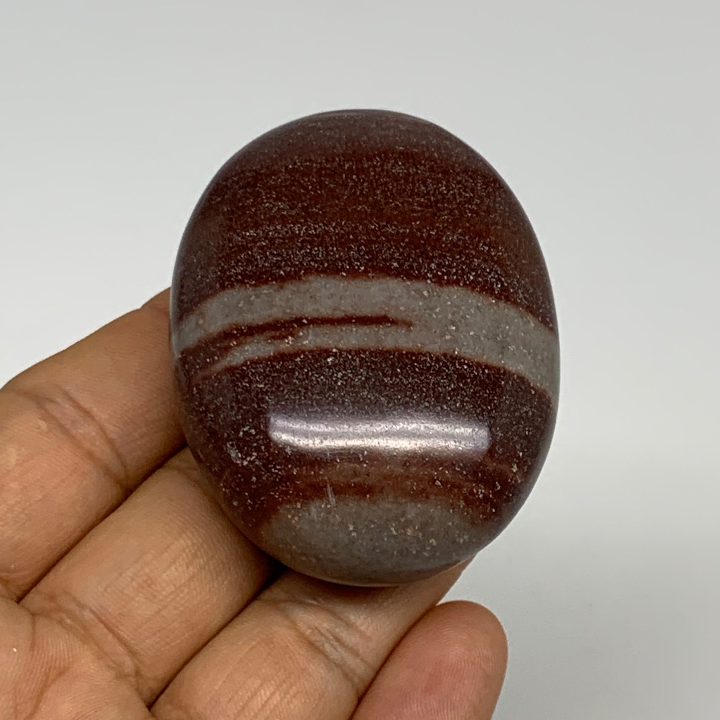 97.4g, 2.3"x1.7"x1", Narmada Shiva Lingam Palm-Stone Polished, B29379