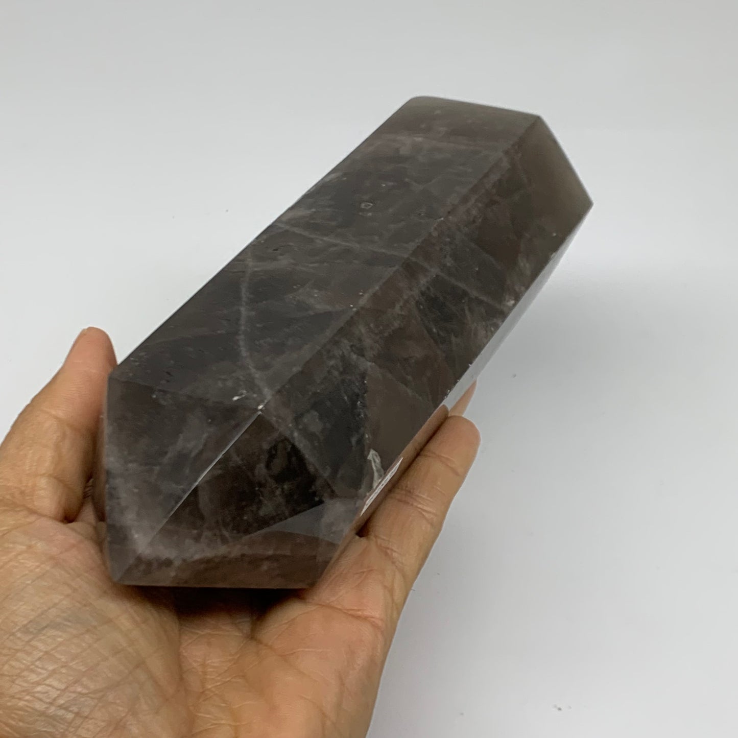 2 Lbs, 6.6"x2.5"x2", Black Moonstone Tower Obelisk Point Crystal, B38166