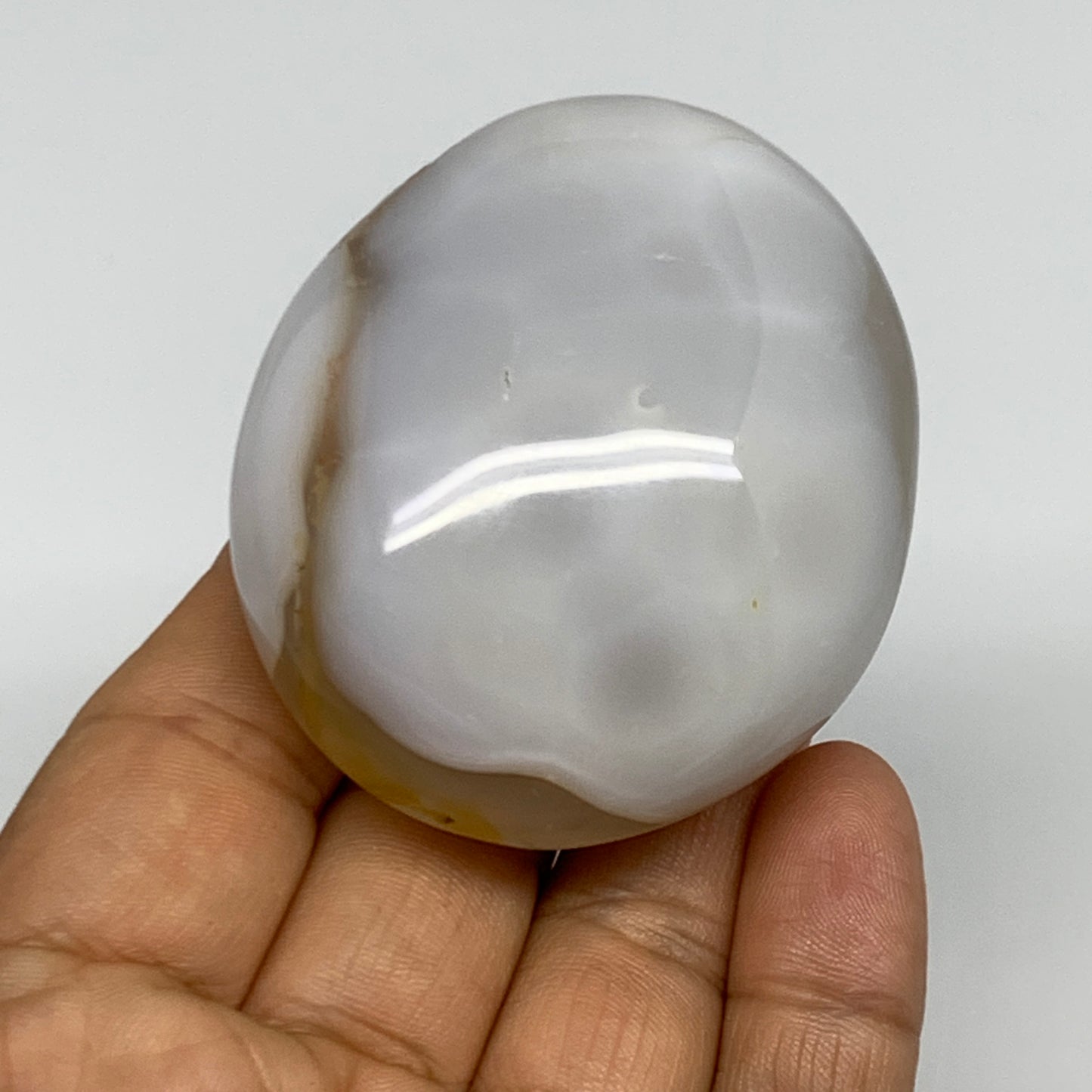 128g, 2.3"x2"x1.2" Orca Agate Palm-Stone Reiki Energy Crystal Reiki, B27865