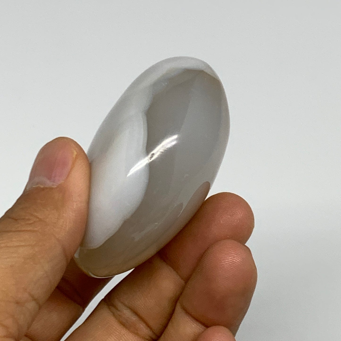 128g, 2.3"x2"x1.2" Orca Agate Palm-Stone Reiki Energy Crystal Reiki, B27865