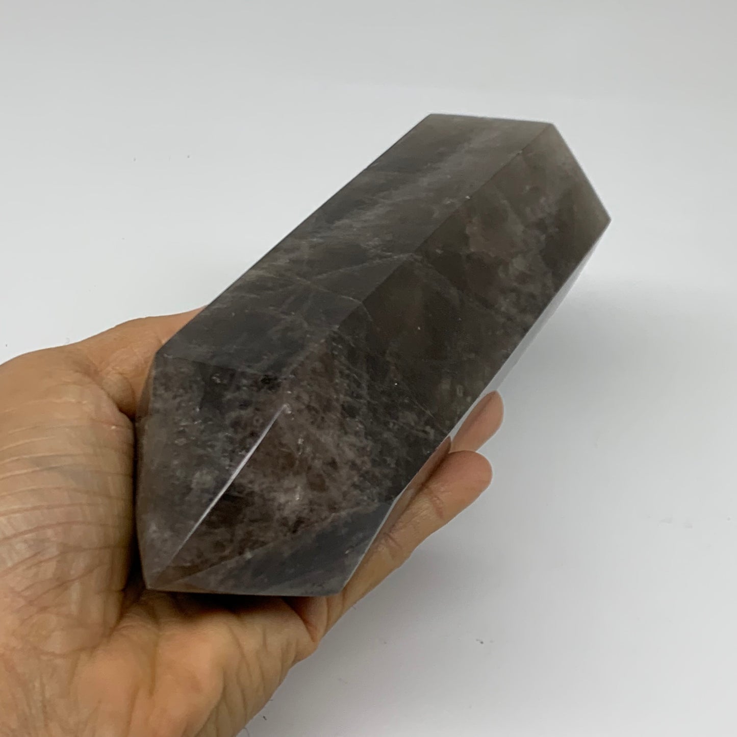 2 Lbs, 6.6"x2.5"x2", Black Moonstone Tower Obelisk Point Crystal, B38166