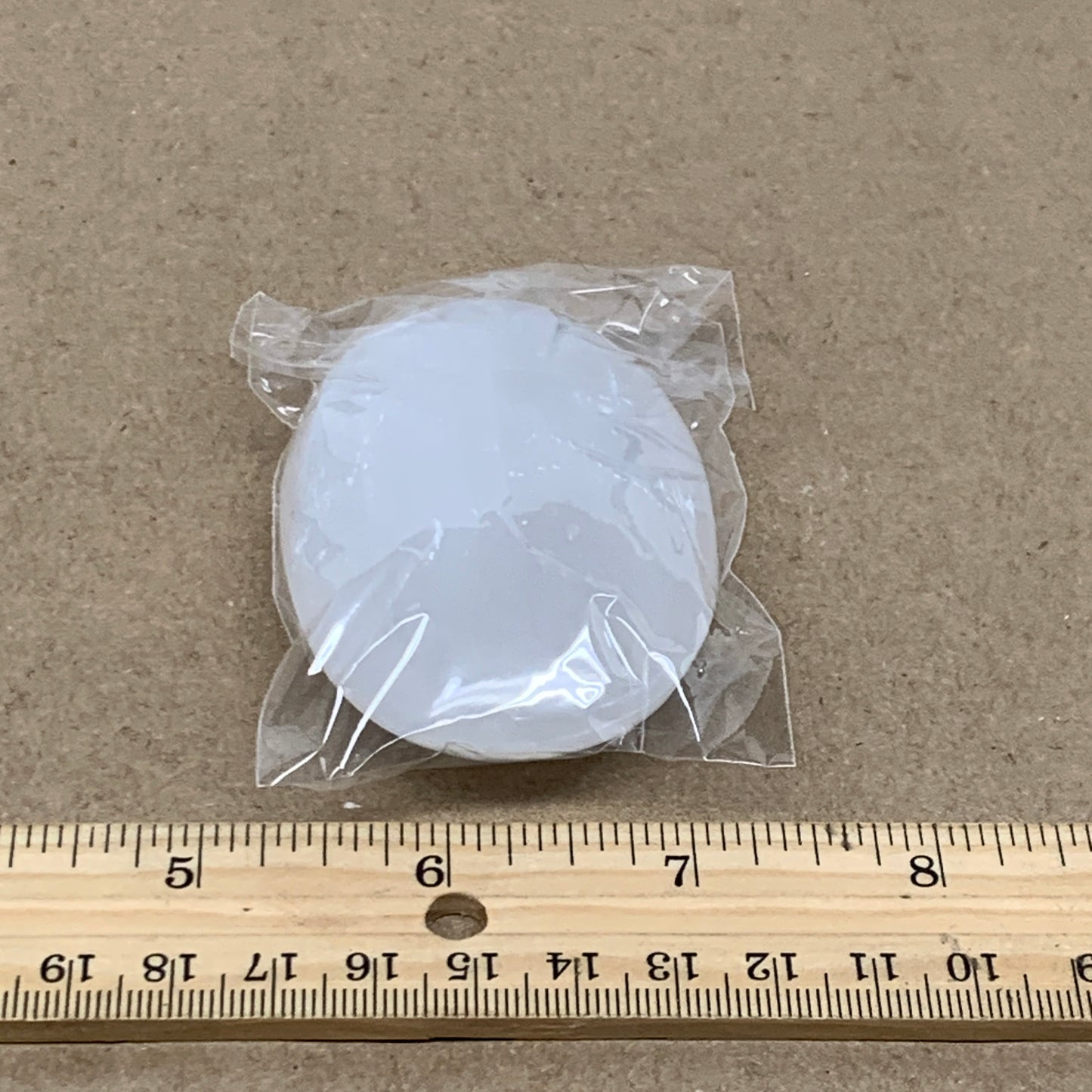 95g, 2.8"x1.9"x0.9", White Selenite Palmstone Crystal Pillow Reiki, B36426