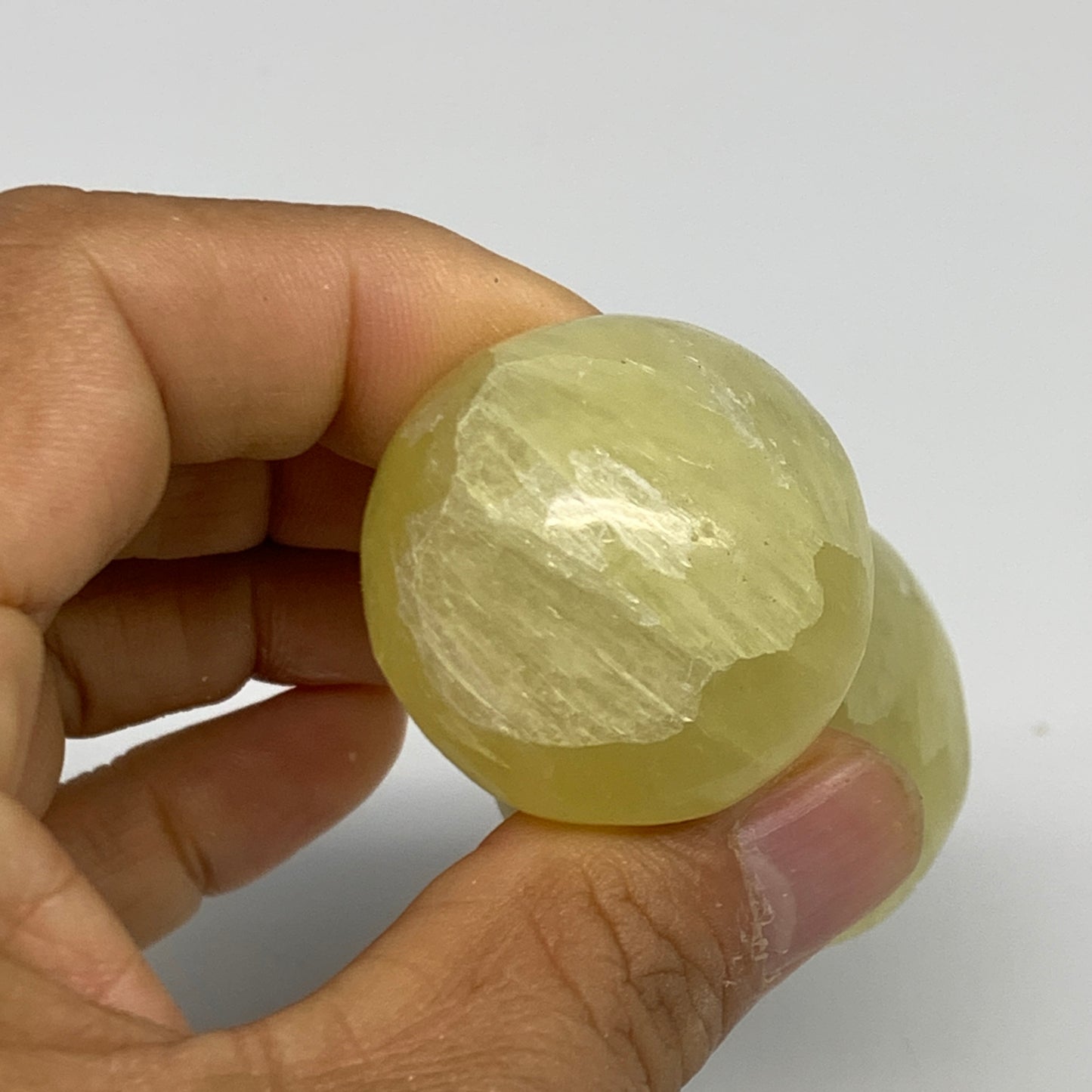 132.9g, 2.5"x1.4" Natural Lemon Calcite Mushroom Gemstone @Pakistan, B31690