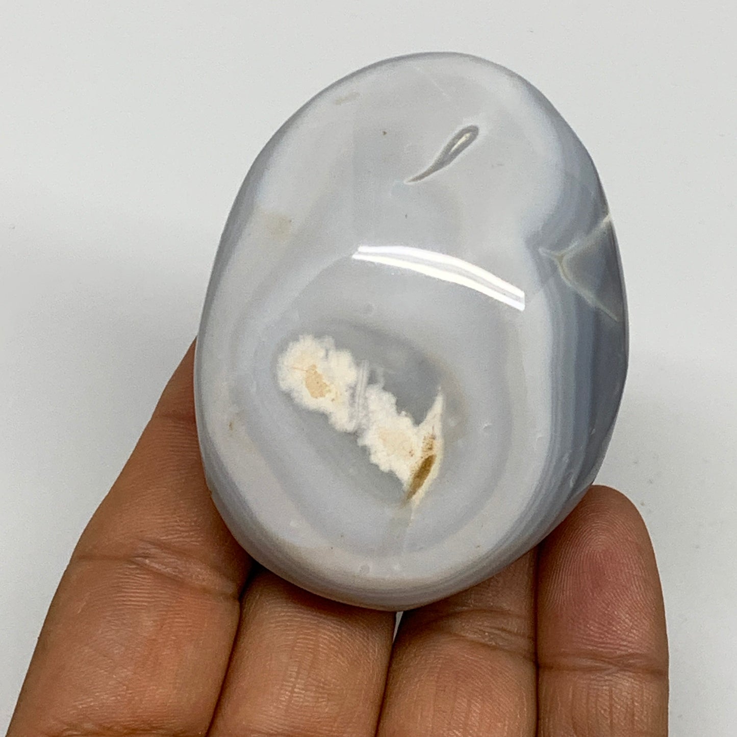 113.7g, 2.5"x1.9"x1.2" Orca Agate Palm-Stone Reiki Energy Crystal Reiki, B28704