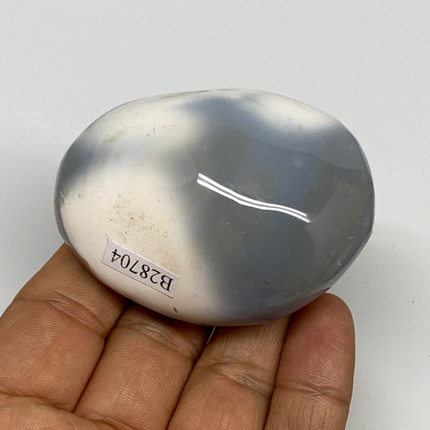 113.7g, 2.5"x1.9"x1.2" Orca Agate Palm-Stone Reiki Energy Crystal Reiki, B28704