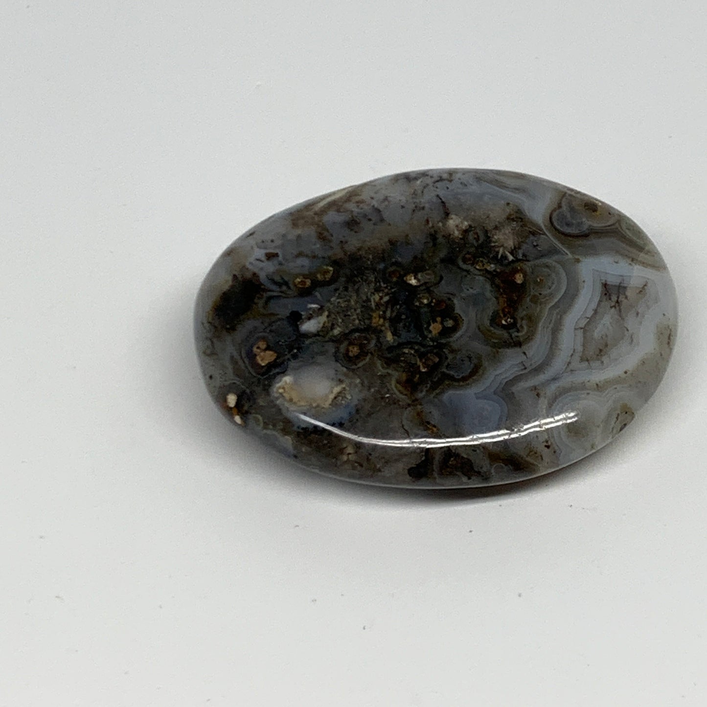 106.2g, 2.6"x2"x0.7" Orca Agate Palm-Stone Reiki Energy Crystal Reiki, B27866