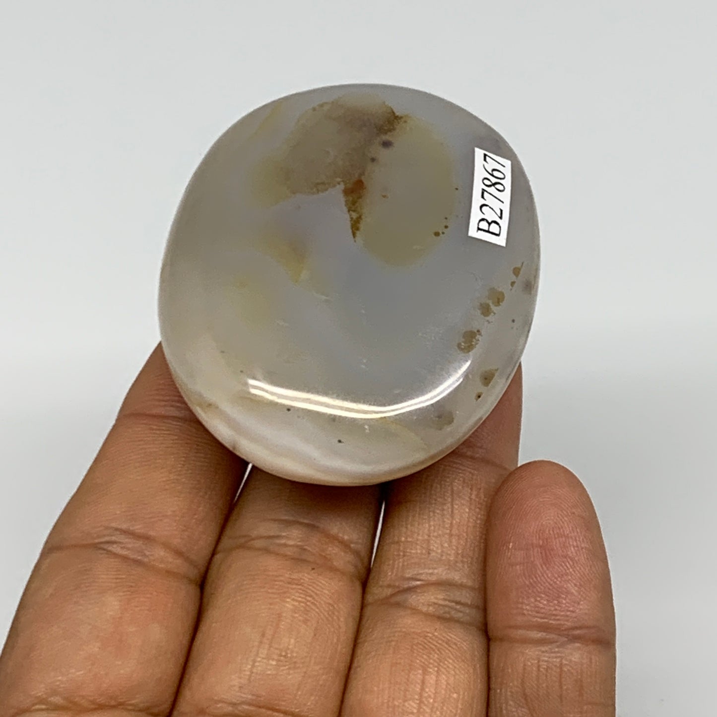 90.5g, 2.2"x1.8"x0.9" Orca Agate Palm-Stone Reiki Energy Crystal Reiki, B27867