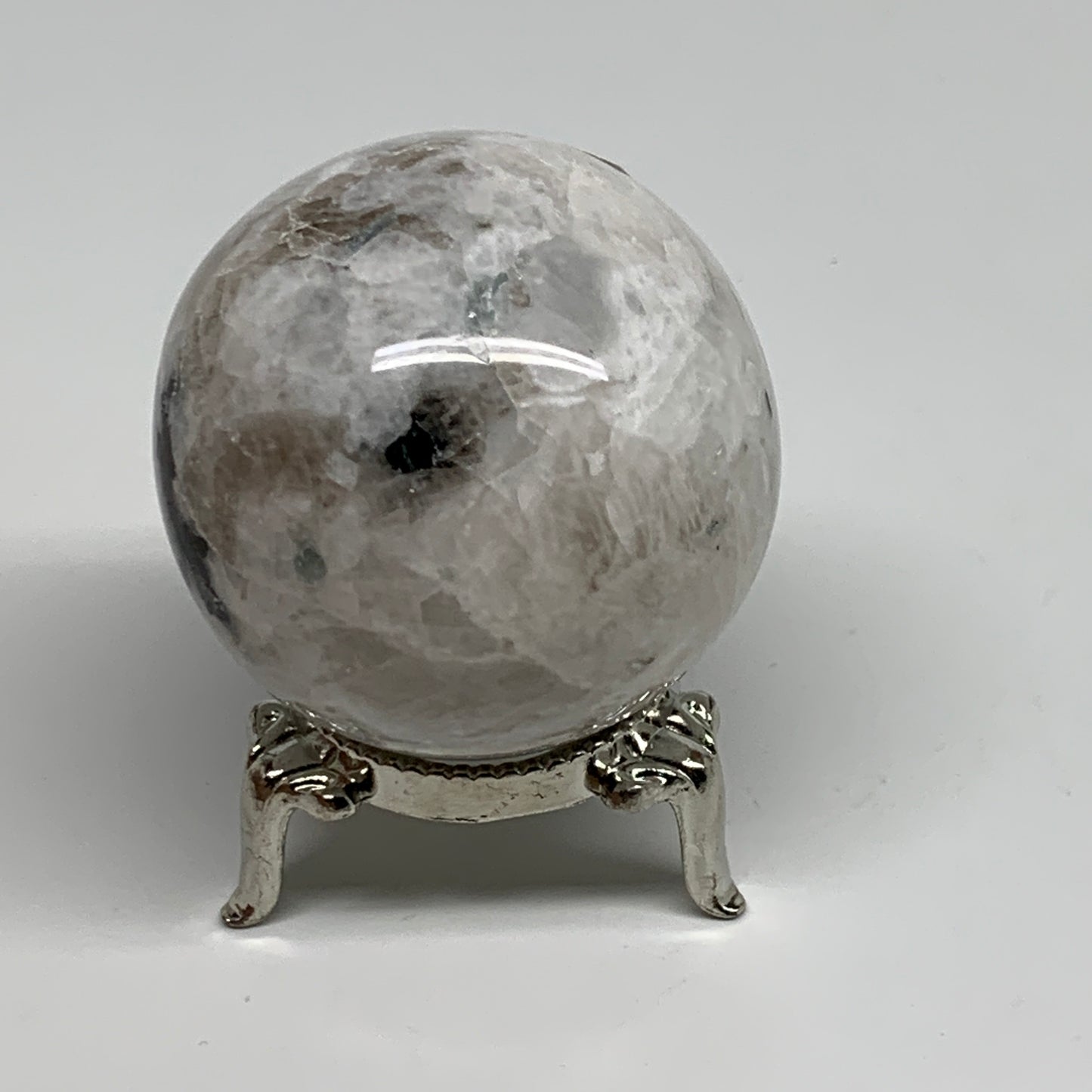 149.9g, 1.9"(48mm), Natural Rainbow Moonstone Sphere Ball Gemstone, B34319