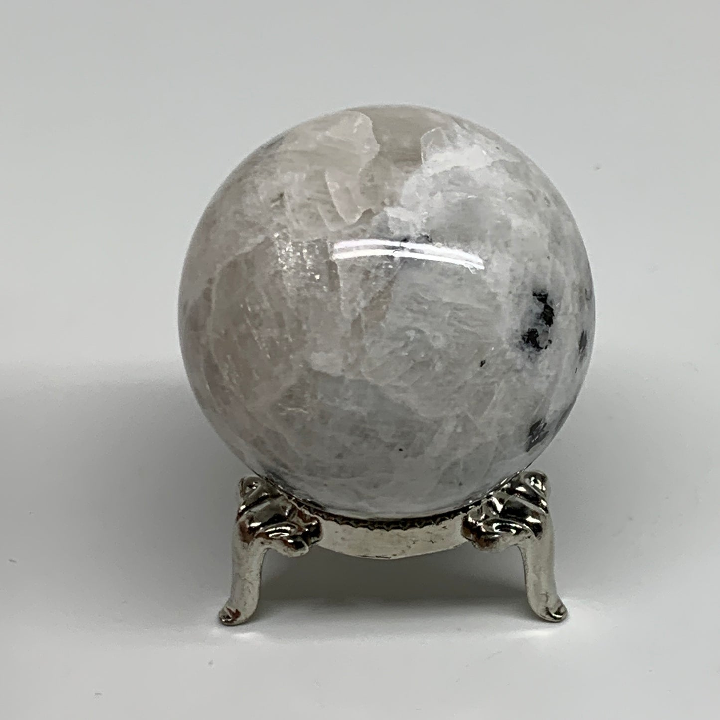 149.9g, 1.9"(48mm), Natural Rainbow Moonstone Sphere Ball Gemstone, B34319