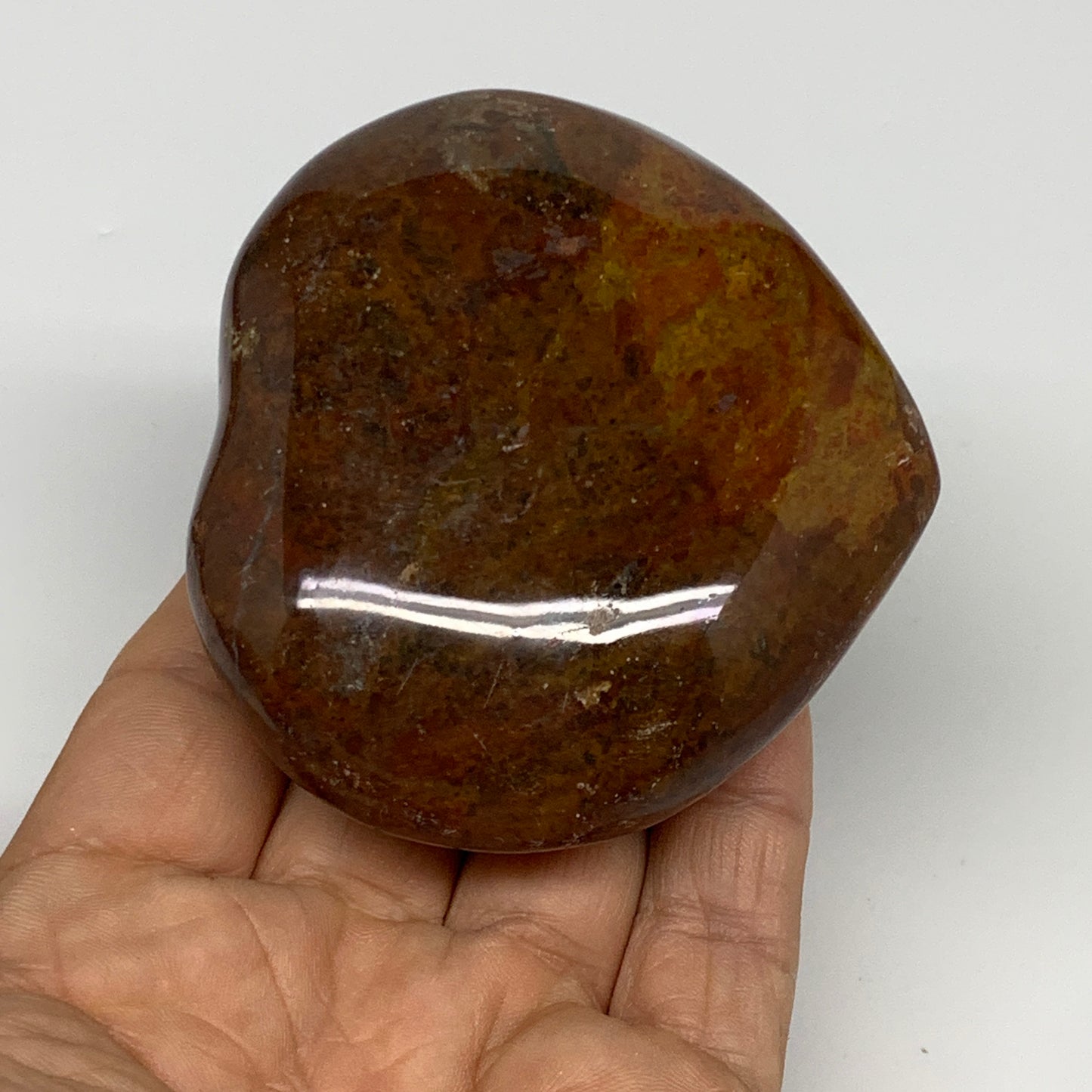 0.49 lbs, 2.7"x3"x1.3" Ocean Jasper Heart Polished Healing Crystal, B30858