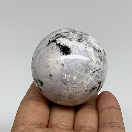 177.3g, 2"(50mm), Natural Rainbow Moonstone Sphere Ball Gemstone, B34320