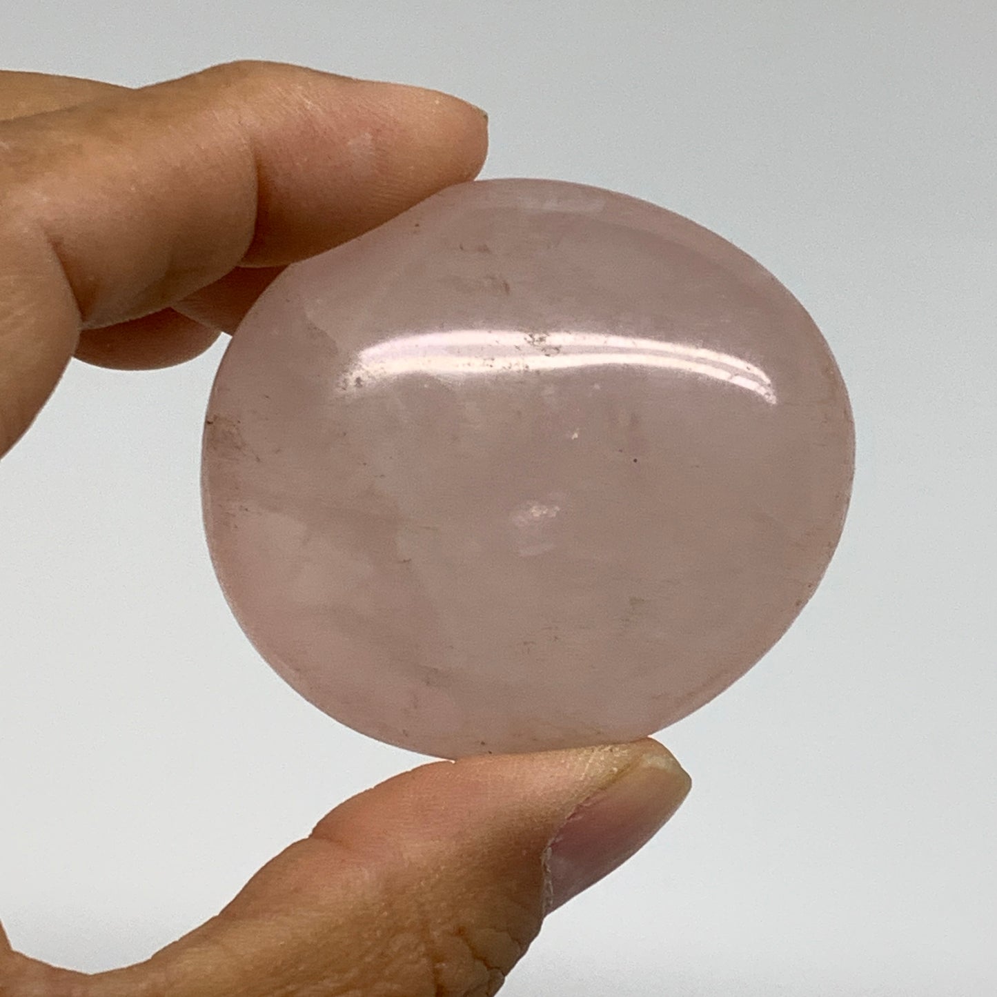 178.7g , 2"-2.1", 2pcs, Natural Pink Rose Quartz Palm-stone Crystal, B37227