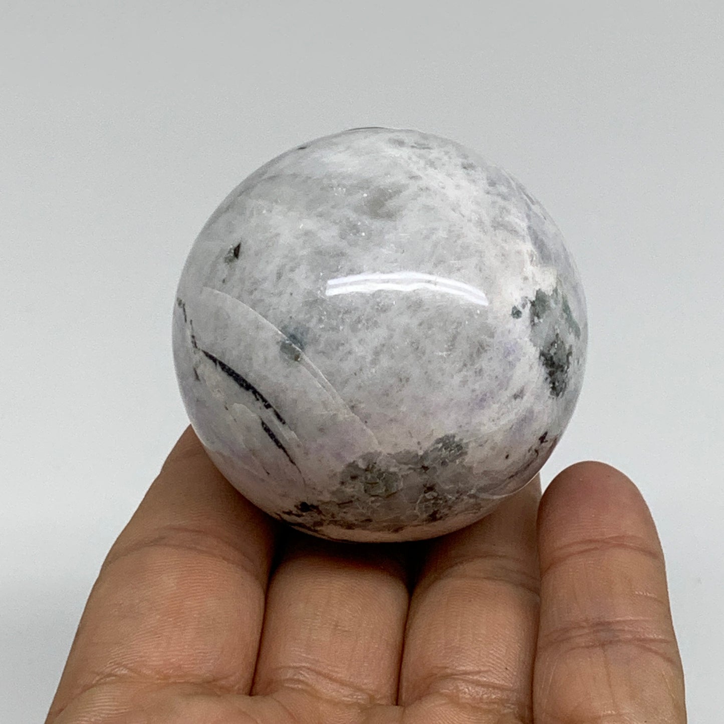 177.3g, 2"(50mm), Natural Rainbow Moonstone Sphere Ball Gemstone, B34320