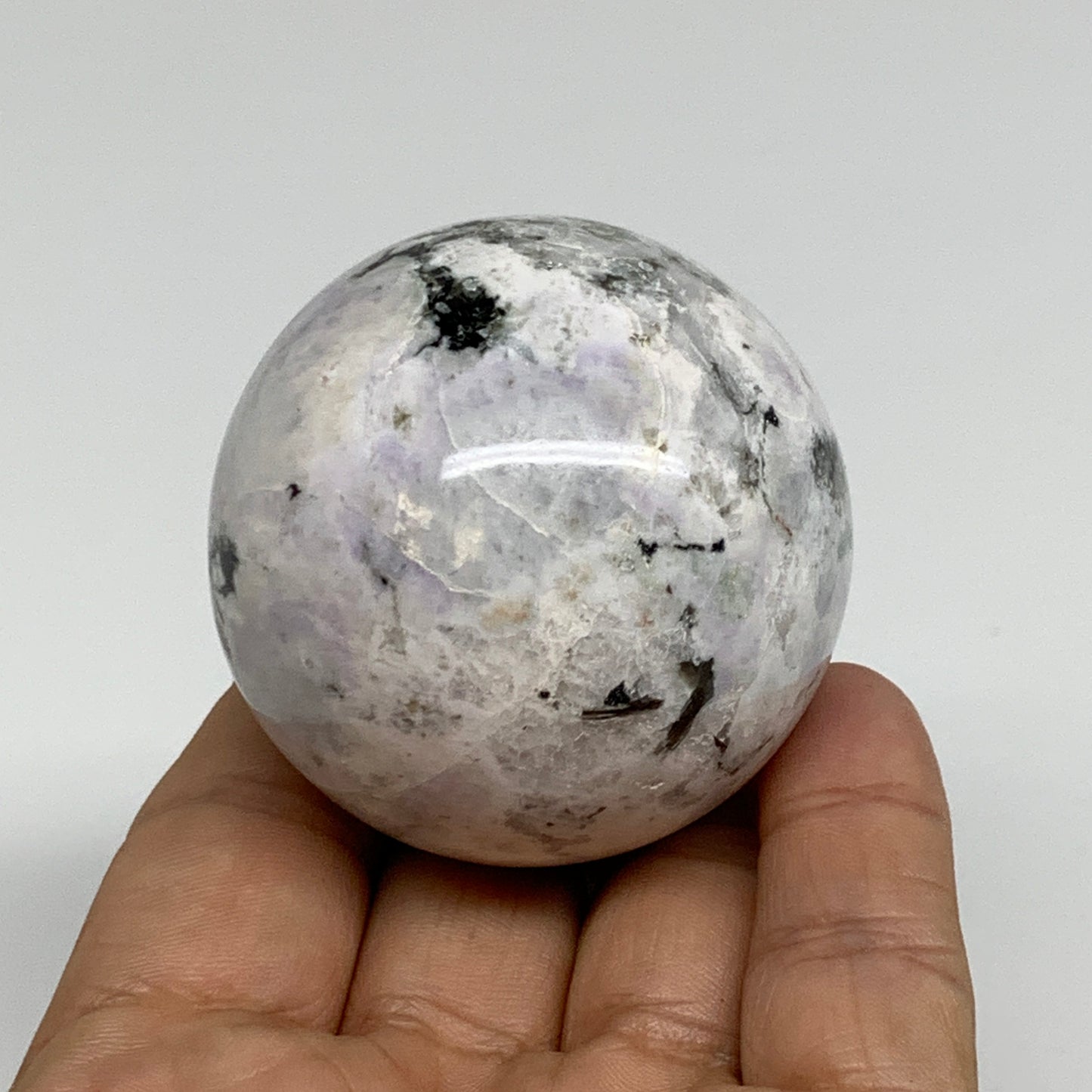 177.3g, 2"(50mm), Natural Rainbow Moonstone Sphere Ball Gemstone, B34320