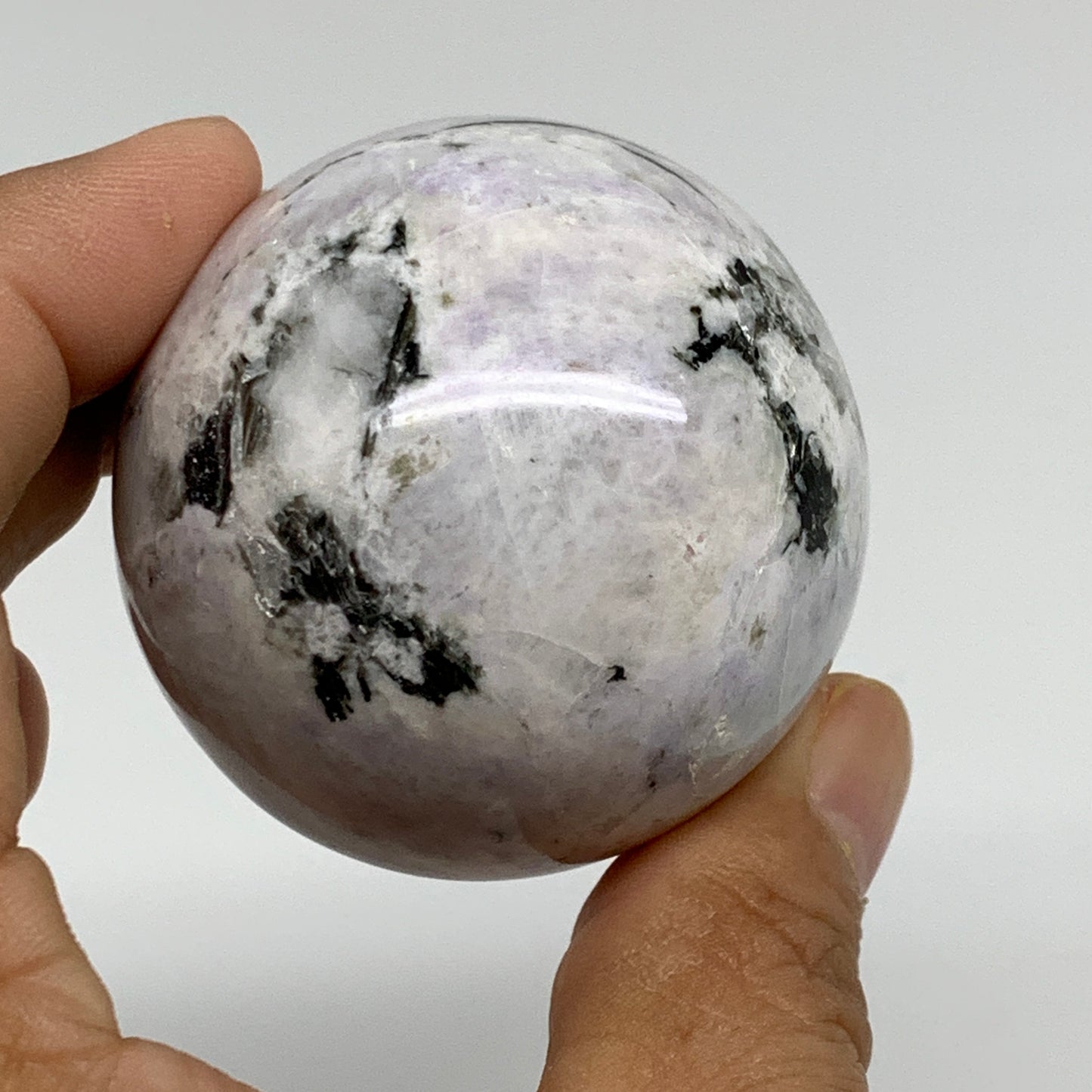 177.3g, 2"(50mm), Natural Rainbow Moonstone Sphere Ball Gemstone, B34320