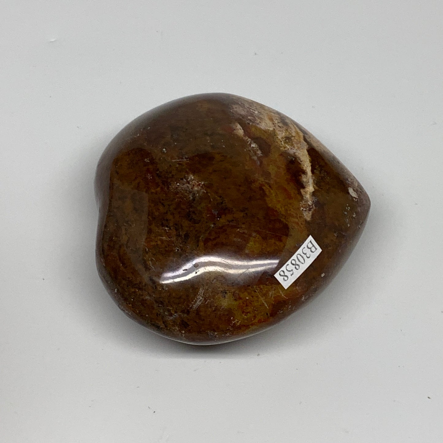 0.49 lbs, 2.7"x3"x1.3" Ocean Jasper Heart Polished Healing Crystal, B30858