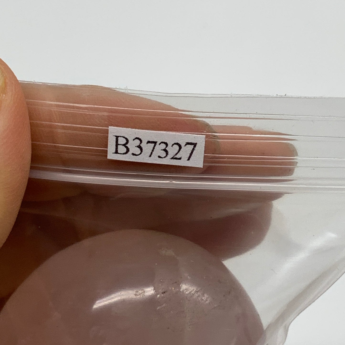 178.7g , 2"-2.1", 2pcs, Natural Pink Rose Quartz Palm-stone Crystal, B37227