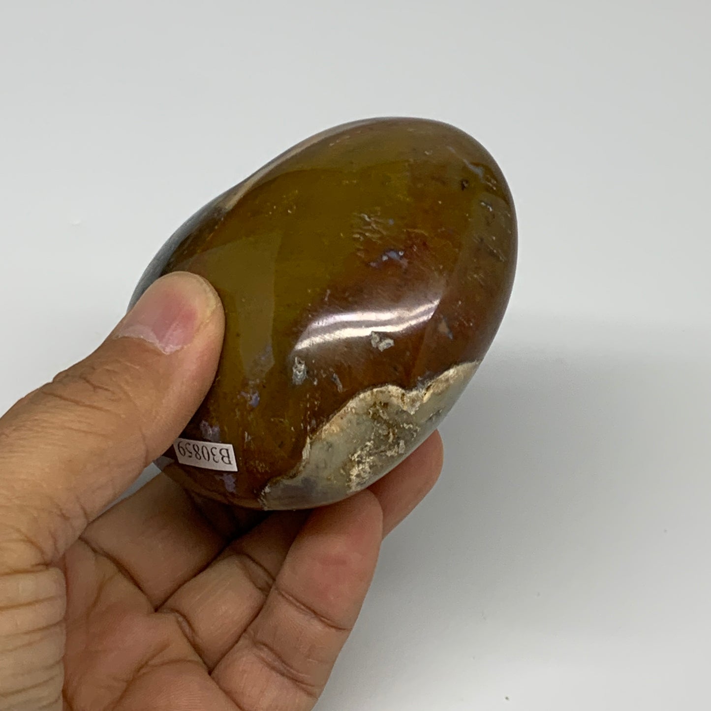 0.59 lbs, 2.5"x3"x1.6" Ocean Jasper Heart Polished Healing Crystal, B30859