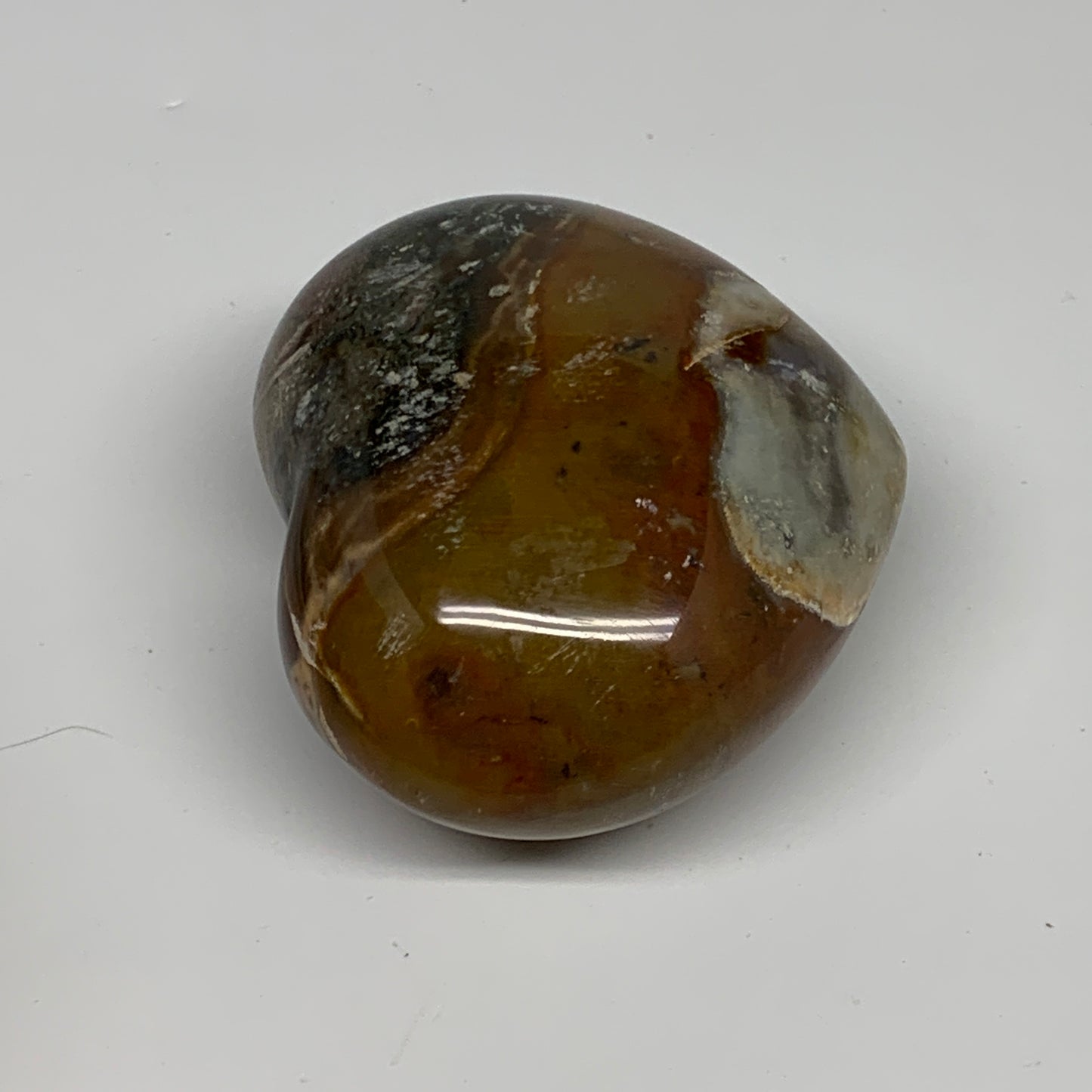 0.59 lbs, 2.5"x3"x1.6" Ocean Jasper Heart Polished Healing Crystal, B30859