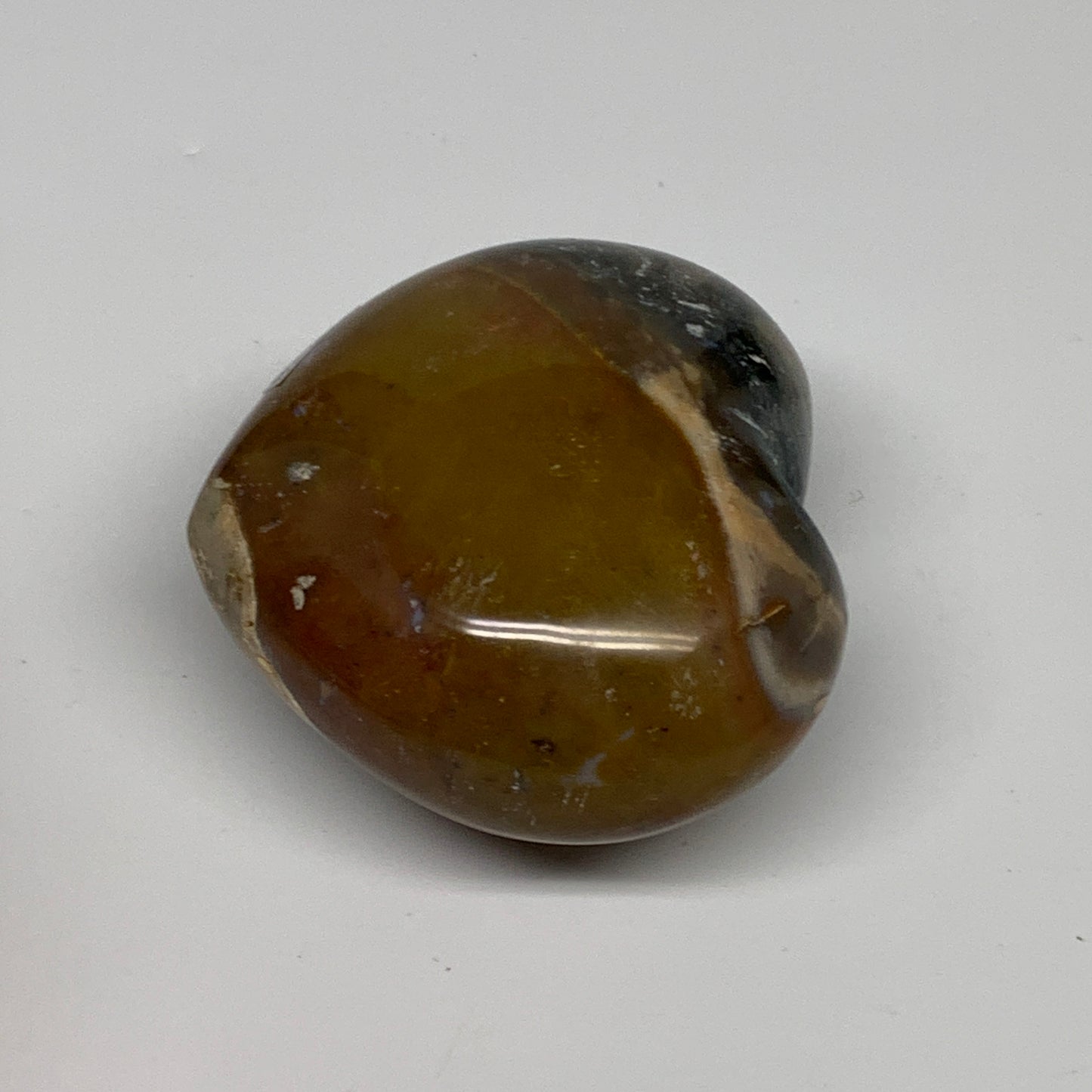0.59 lbs, 2.5"x3"x1.6" Ocean Jasper Heart Polished Healing Crystal, B30859