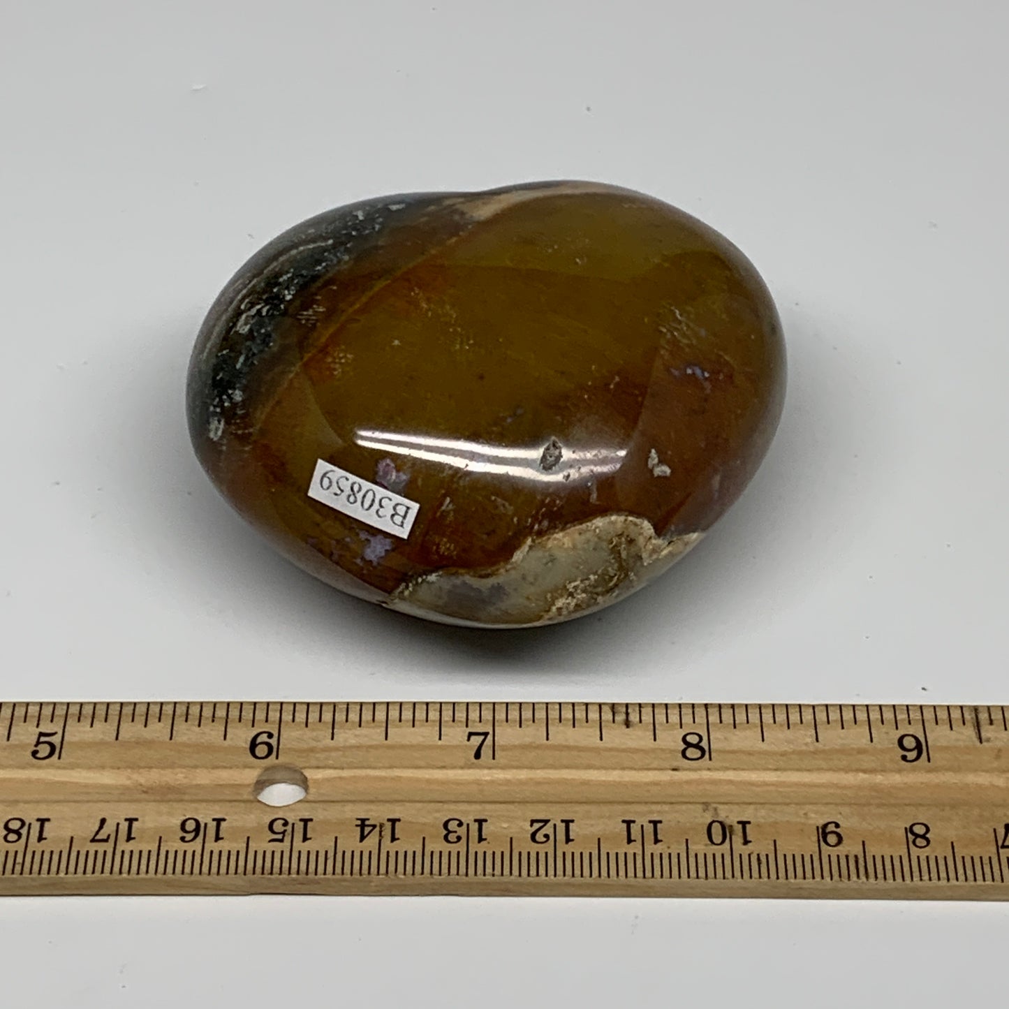 0.59 lbs, 2.5"x3"x1.6" Ocean Jasper Heart Polished Healing Crystal, B30859