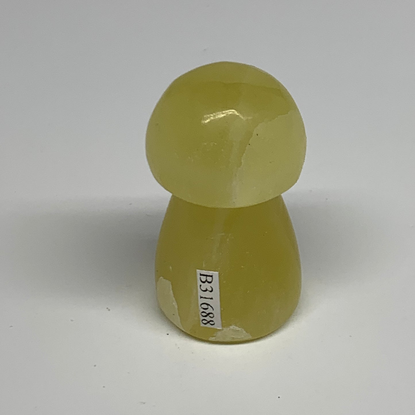 84.8g, 2.1"x1.2" Natural Lemon Calcite Mushroom Gemstone @Pakistan, B31688