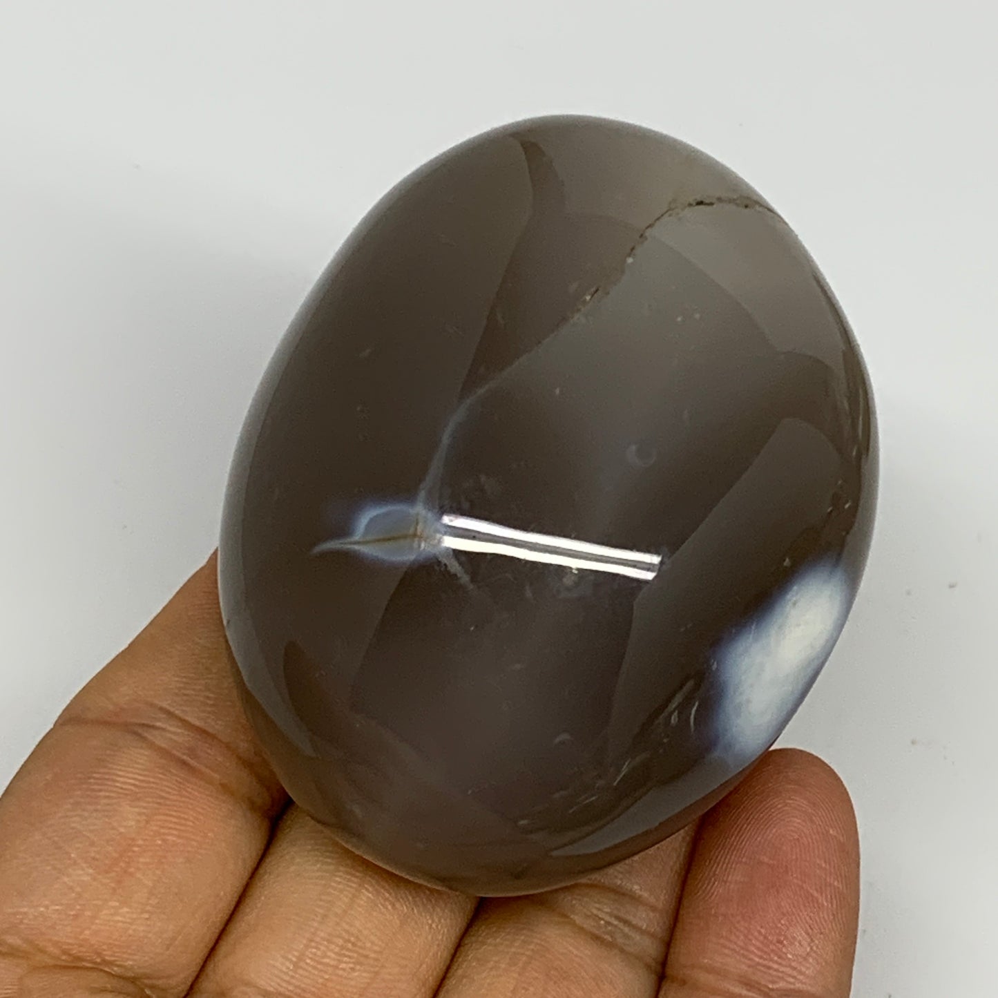 165.3g, 2.6"x2"x1.5" Orca Agate Palm-Stone Reiki Energy Crystal Reiki, B28699