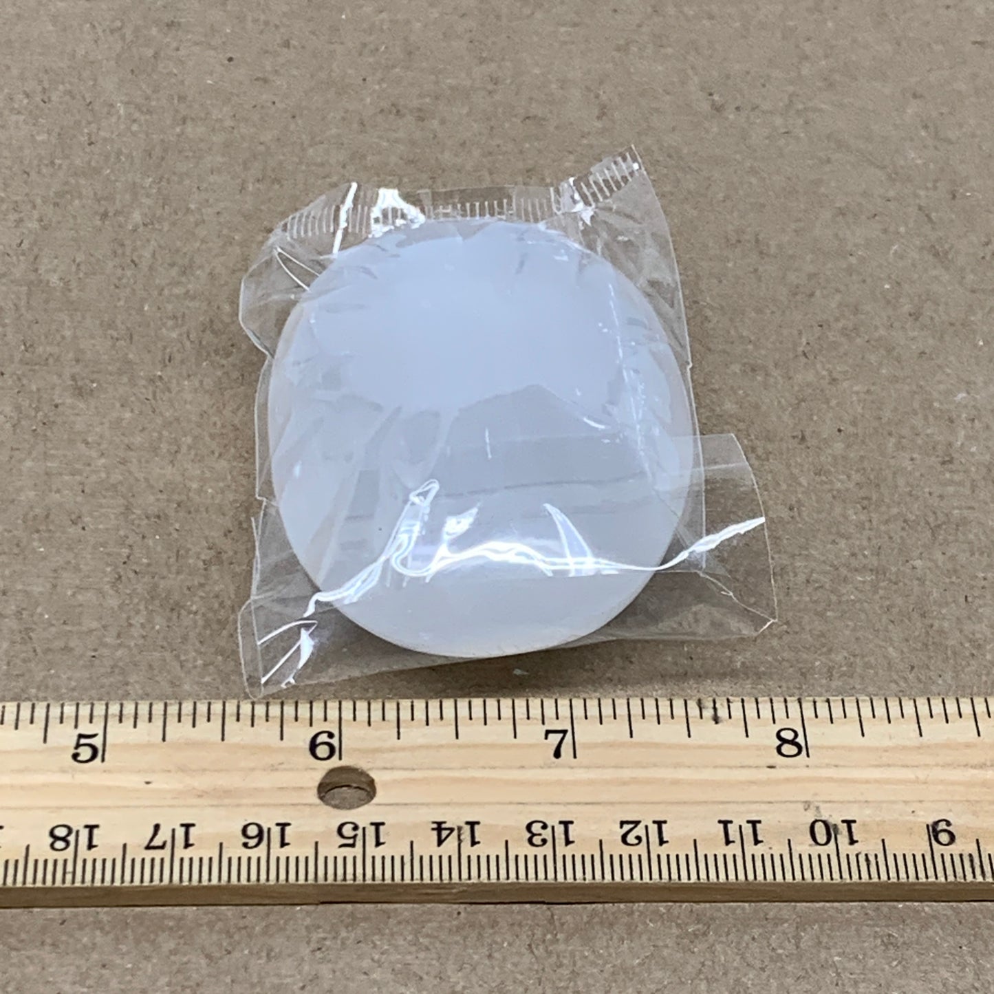 99g, 2.7"x2"x1", White Selenite Palmstone Crystal Pillow Reiki, B36431