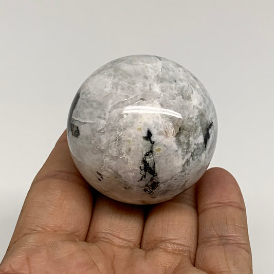 138.1g, 1.8"(46mm), Natural Rainbow Moonstone Sphere Ball Gemstone, B34322