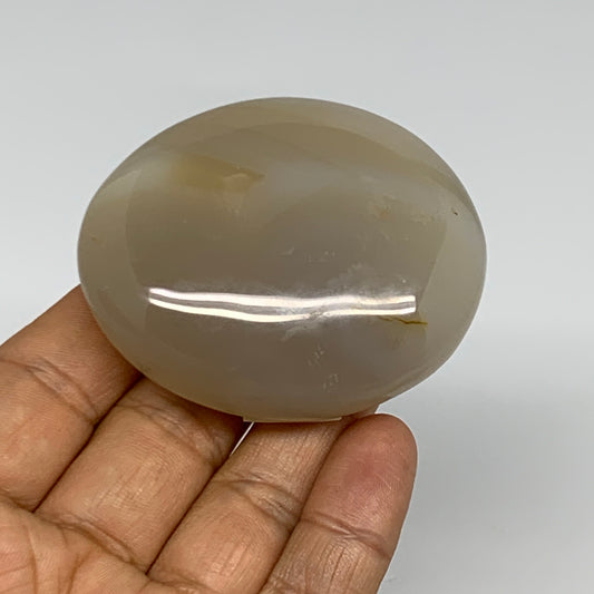 112.1g, 2.4"x2"x0.9" Orca Agate Palm-Stone Reiki Energy Crystal Reiki, B27870