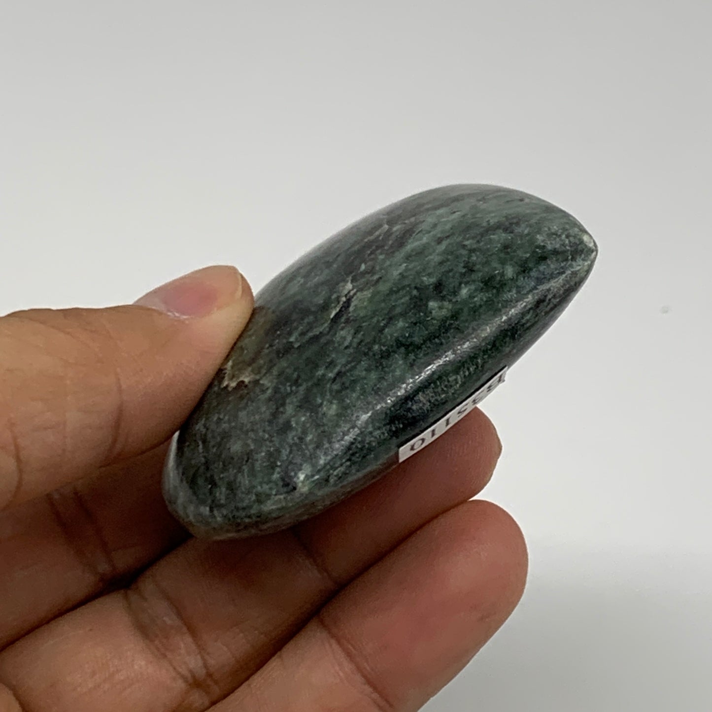 82.8g, 2.1"x2.3"x0.7" Green Serpentine Heart Polished Gemstones, B35110