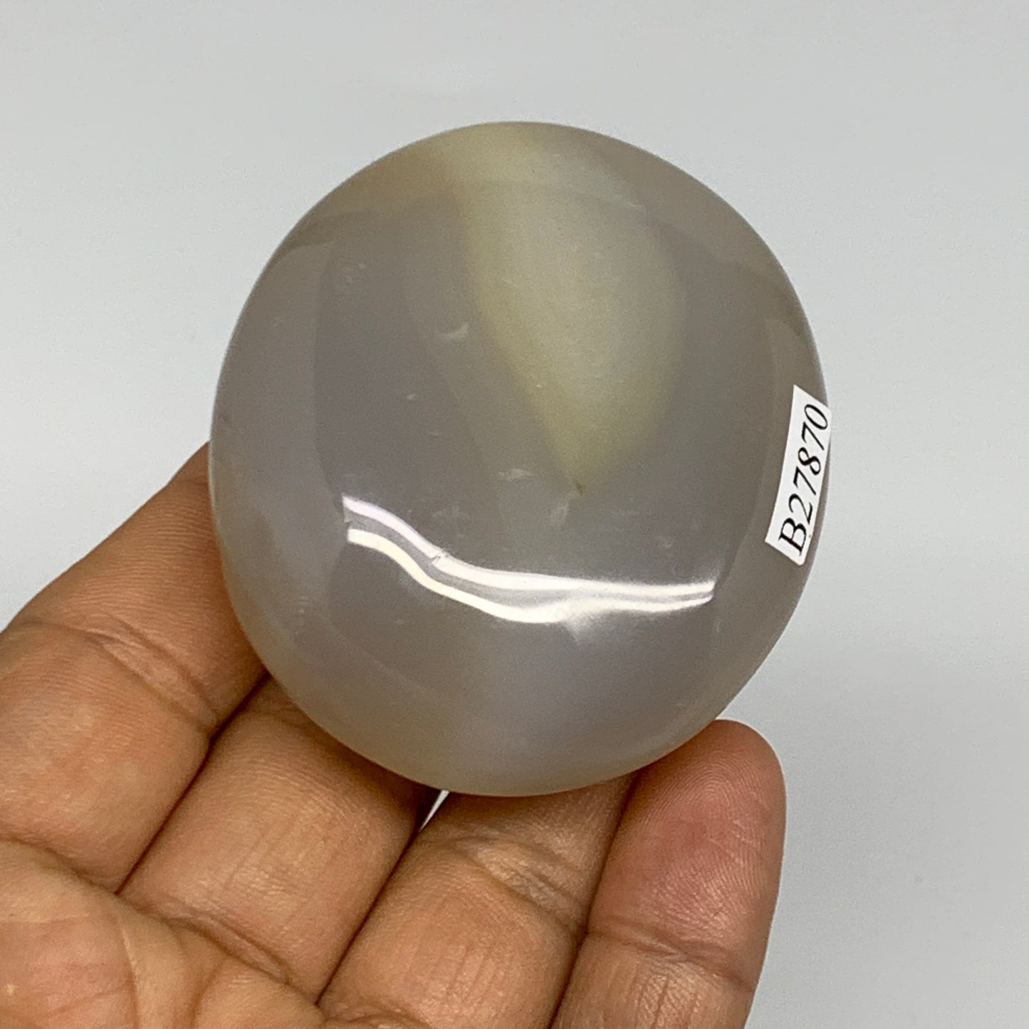 112.1g, 2.4"x2"x0.9" Orca Agate Palm-Stone Reiki Energy Crystal Reiki, B27870