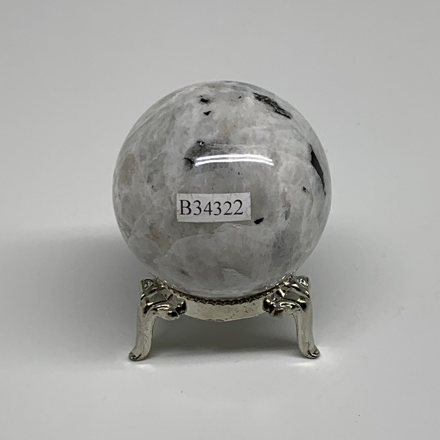 138.1g, 1.8"(46mm), Natural Rainbow Moonstone Sphere Ball Gemstone, B34322