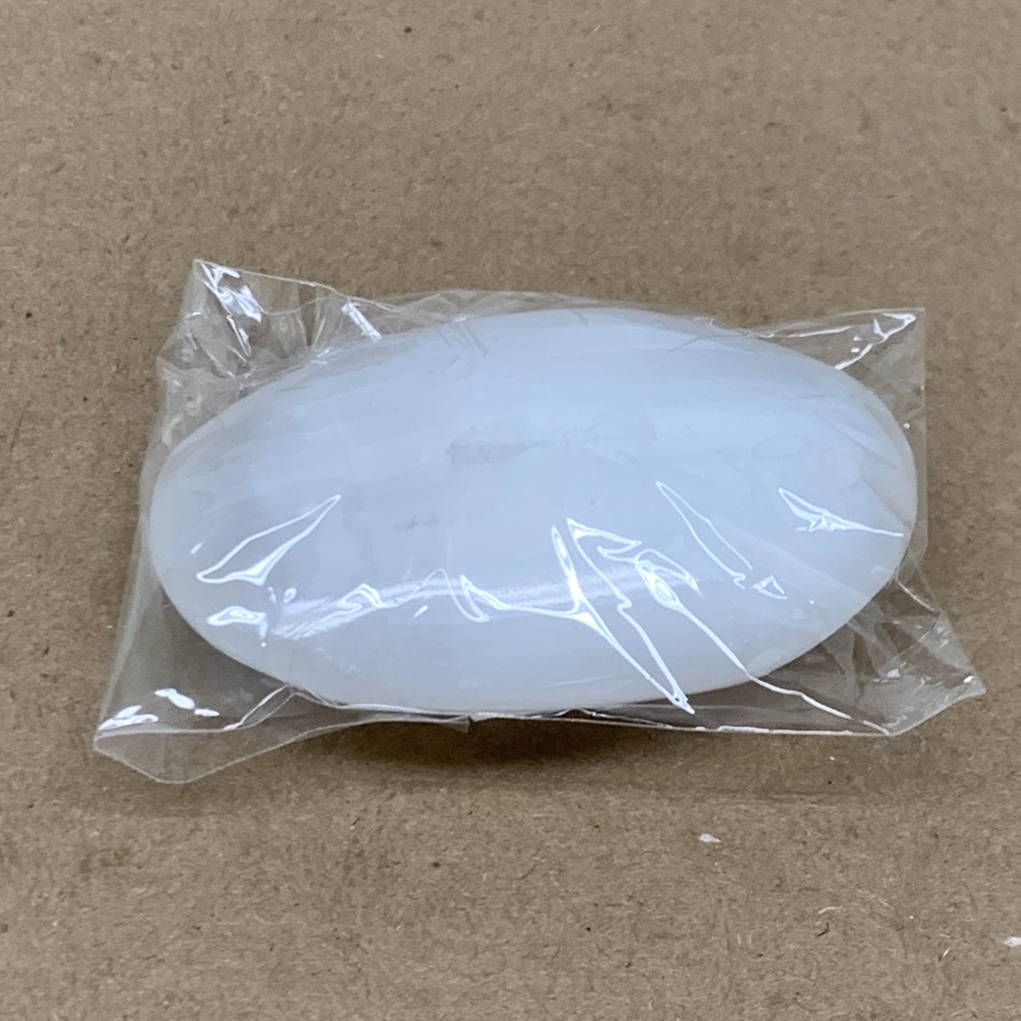 90g, 2.8"x1.9"x1", White Selenite Palmstone Crystal Pillow Reiki, B36433