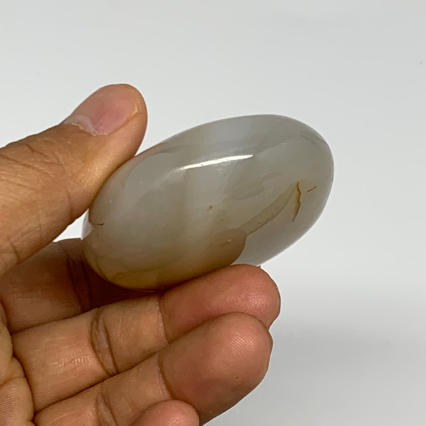 112.1g, 2.4"x2"x0.9" Orca Agate Palm-Stone Reiki Energy Crystal Reiki, B27870