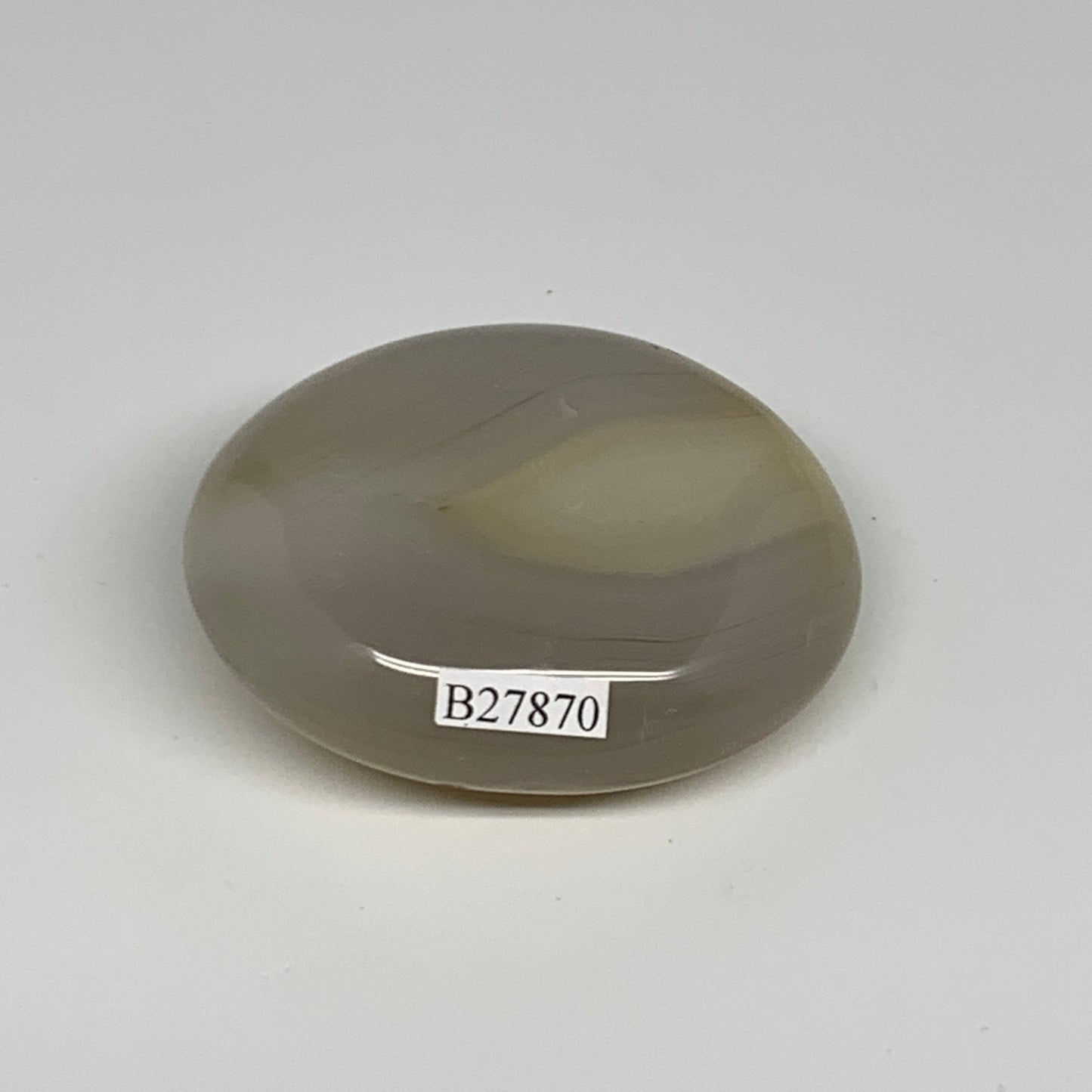 112.1g, 2.4"x2"x0.9" Orca Agate Palm-Stone Reiki Energy Crystal Reiki, B27870