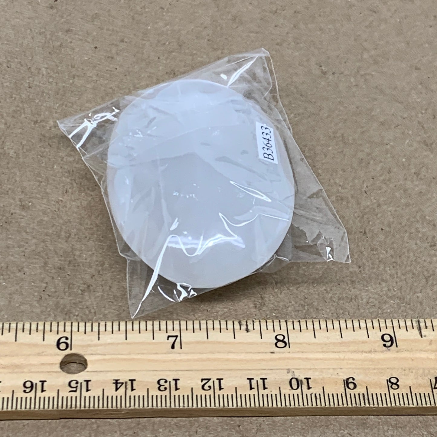 90g, 2.8"x1.9"x1", White Selenite Palmstone Crystal Pillow Reiki, B36433