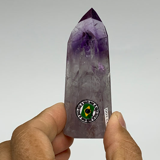 76.6g, 3"x1.1"x0.8", Natural Amethyst Tower Point Obelisk @Brazil, B32300