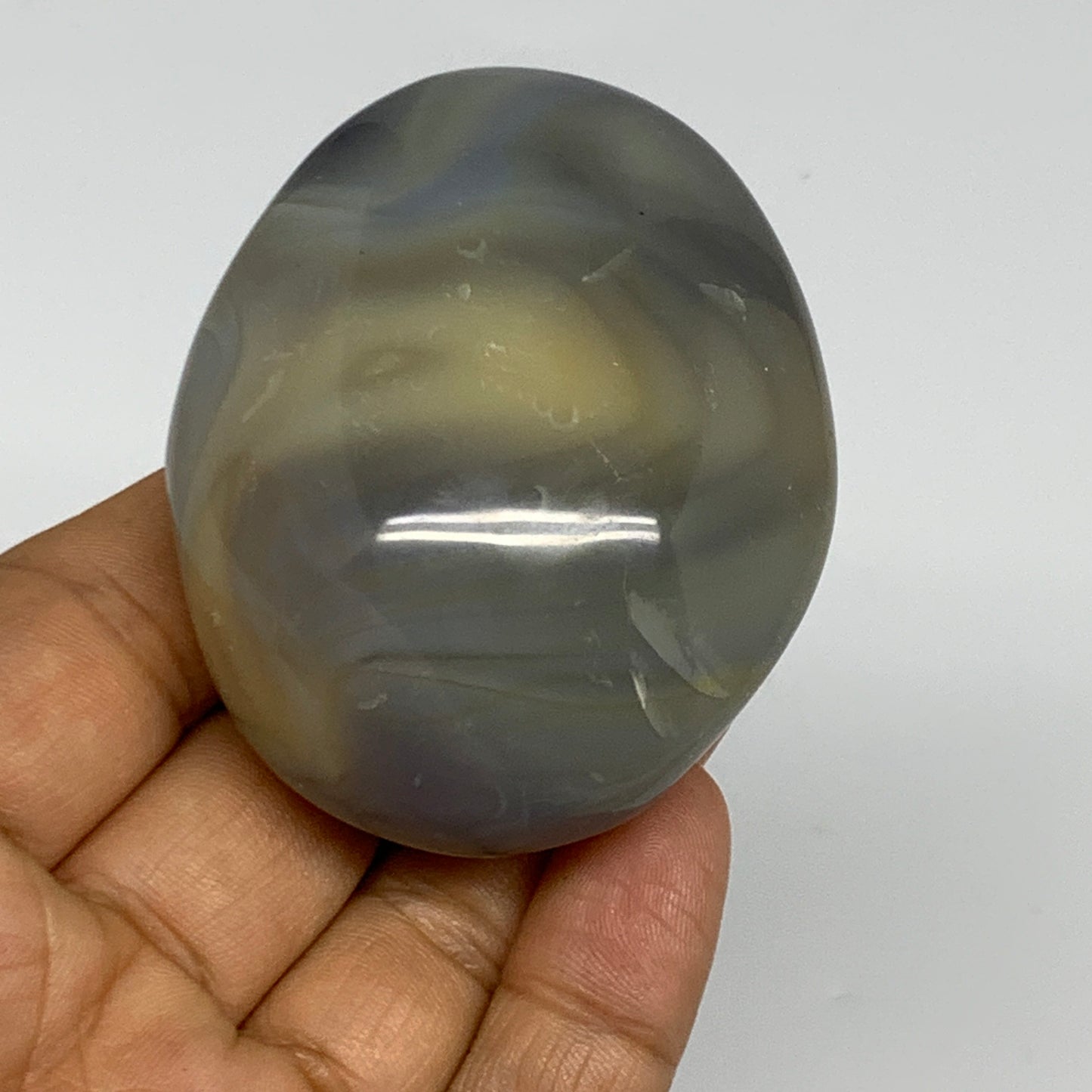 133.4g, 2.5"x2"x1.3" Orca Agate Palm-Stone Reiki Energy Crystal Reiki, B27871