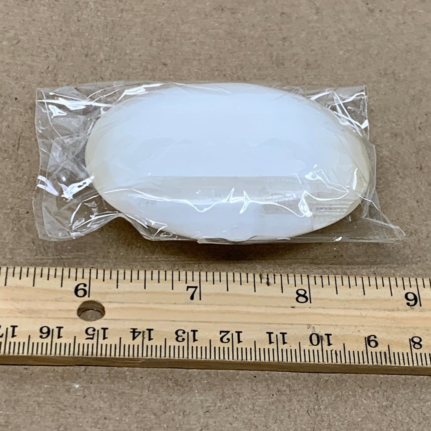 103g, 2.8"x2.1"x0.9", White Selenite Palmstone Crystal Pillow Reiki, B36434