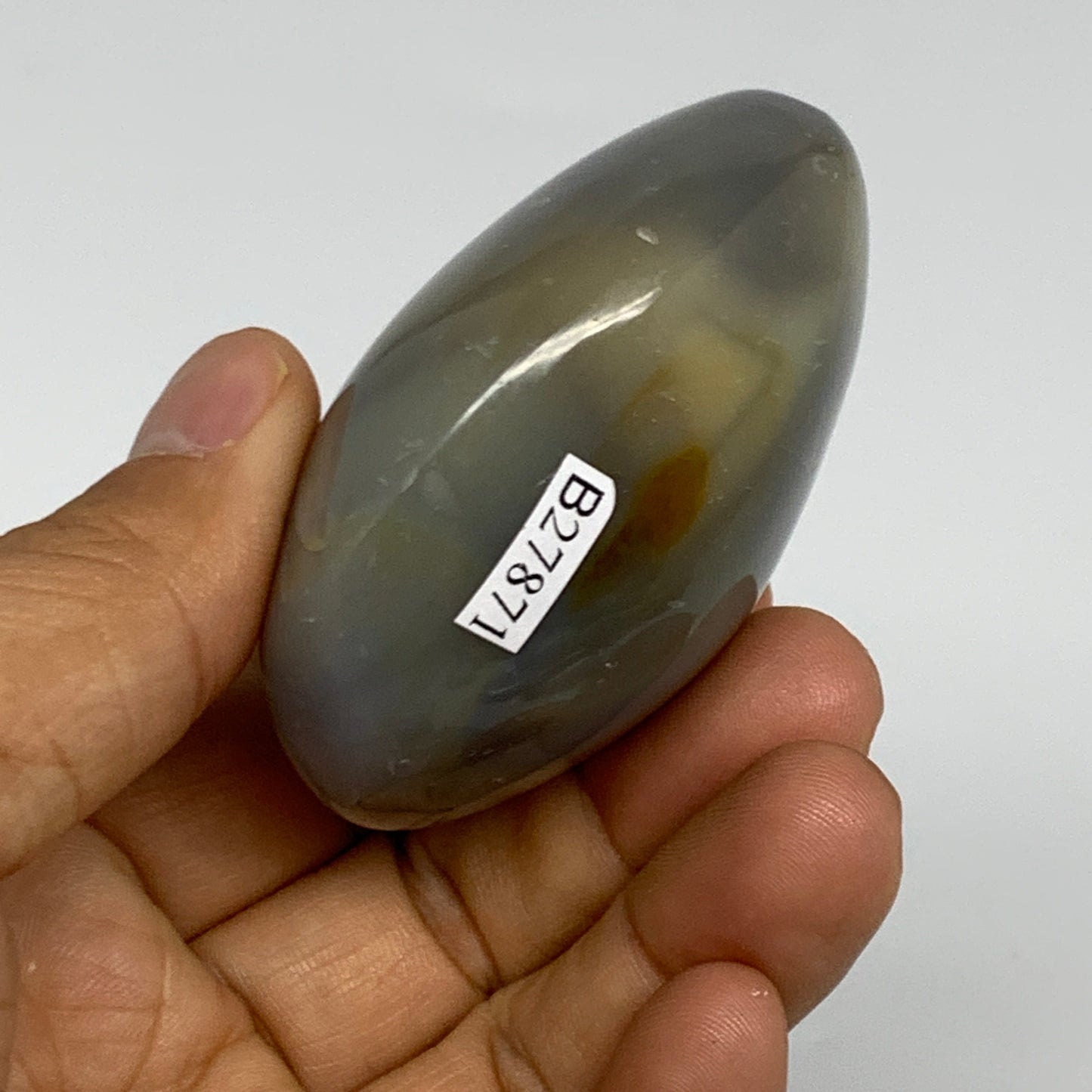 133.4g, 2.5"x2"x1.3" Orca Agate Palm-Stone Reiki Energy Crystal Reiki, B27871