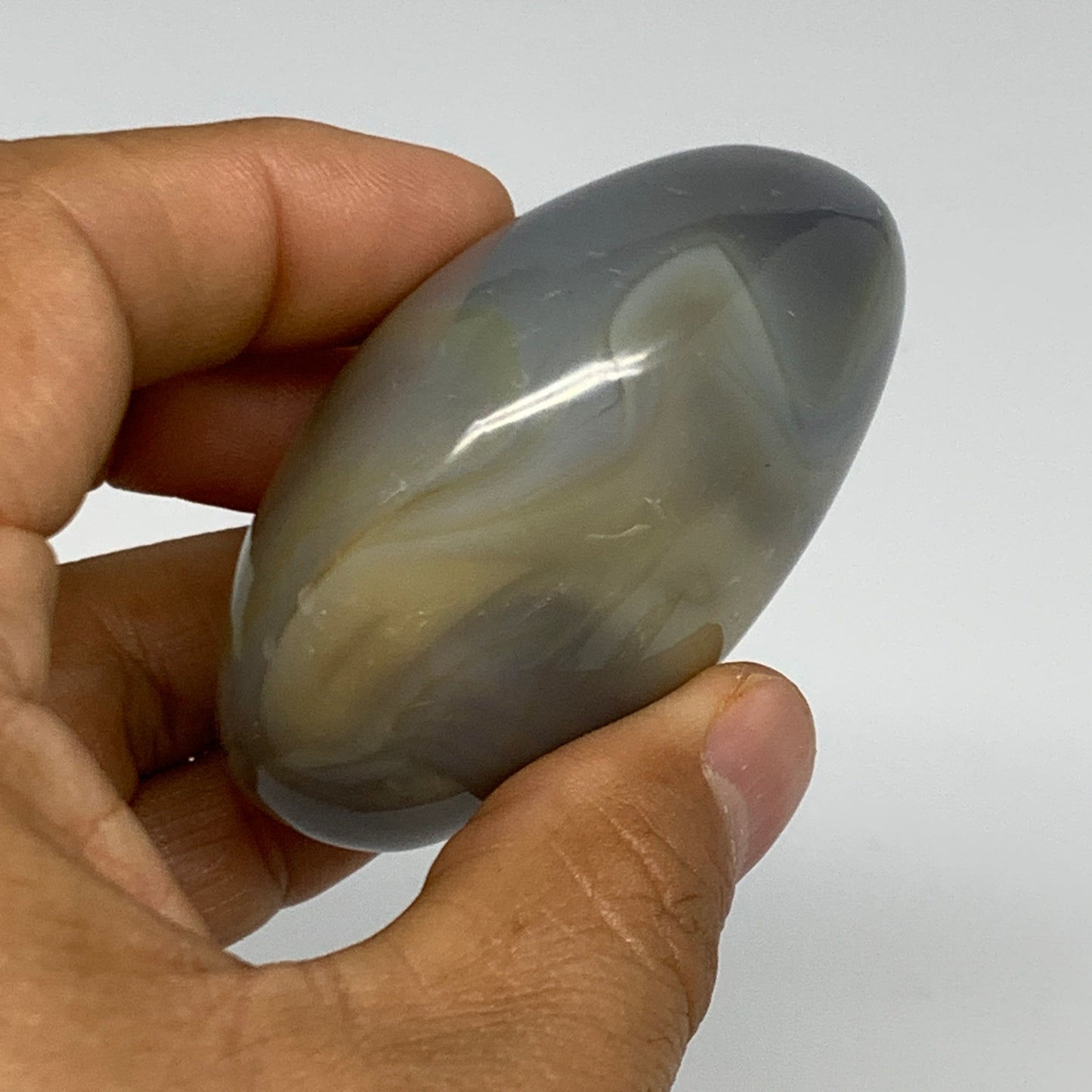 133.4g, 2.5"x2"x1.3" Orca Agate Palm-Stone Reiki Energy Crystal Reiki, B27871