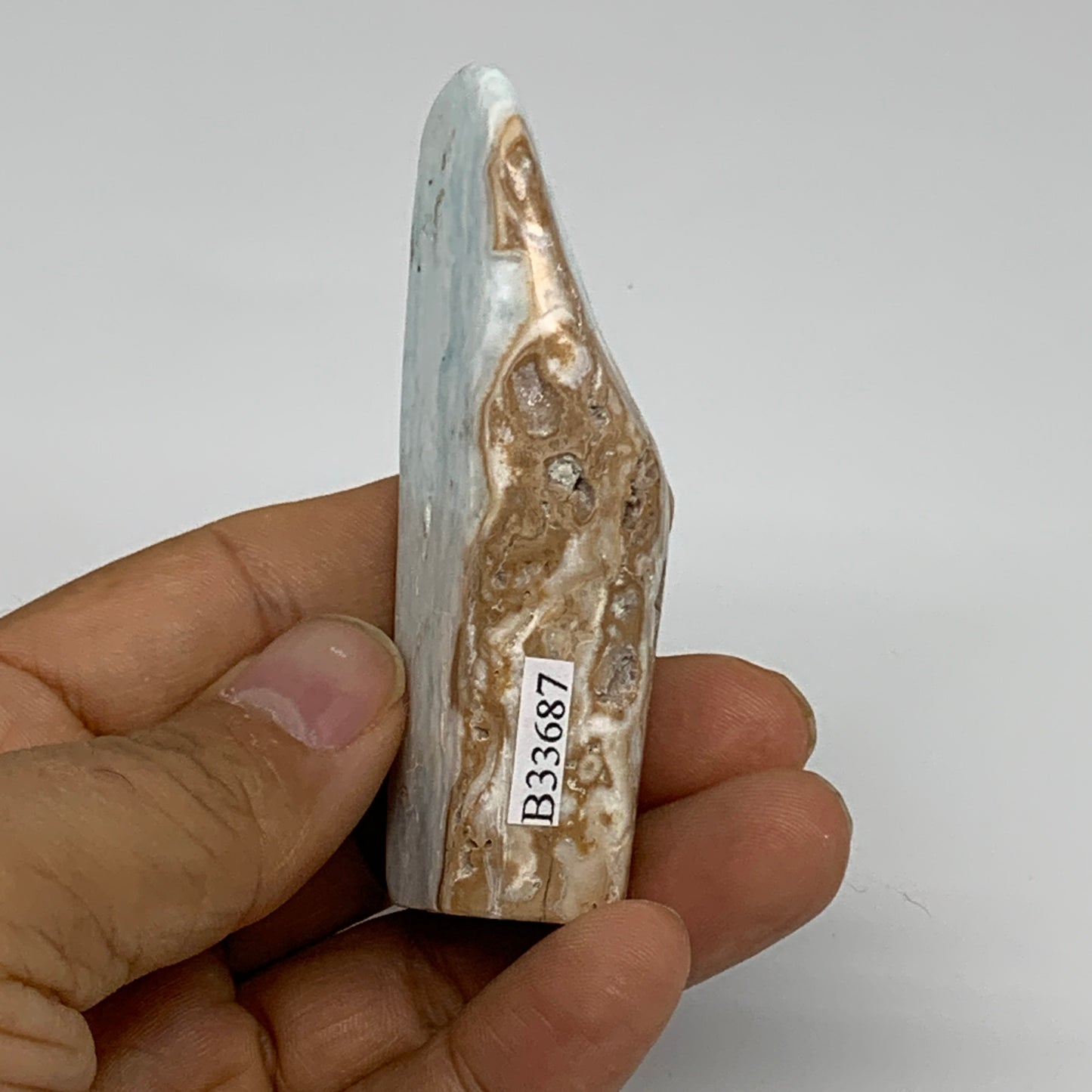 159.9g, 1.7"-2", 3pcs, Caribbean Calcite Egg Polished @Afghanistan, B33686