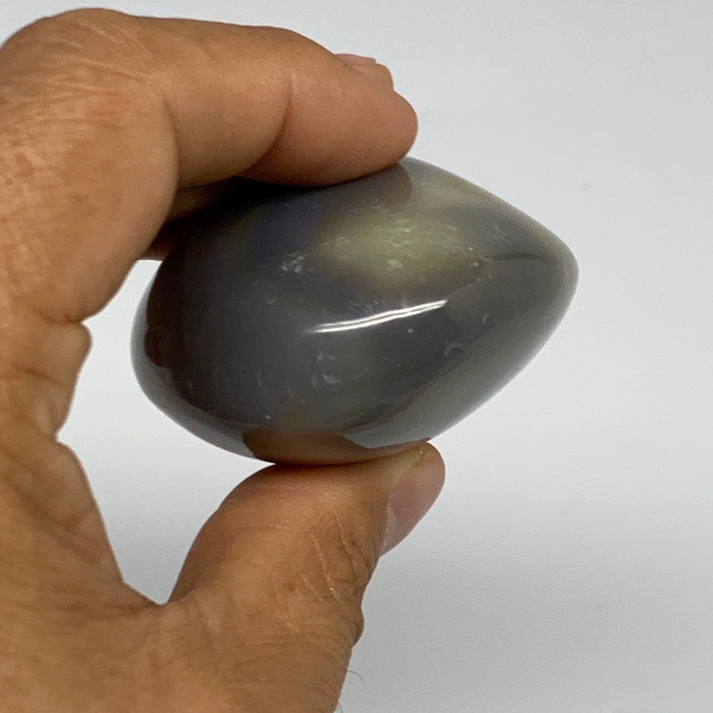133.4g, 2.5"x2"x1.3" Orca Agate Palm-Stone Reiki Energy Crystal Reiki, B27871