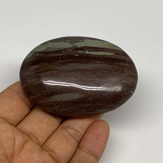 117.1g, 2.8"x2"x0.9", Narmada Shiva Lingam Palm-Stone Polished, B29385
