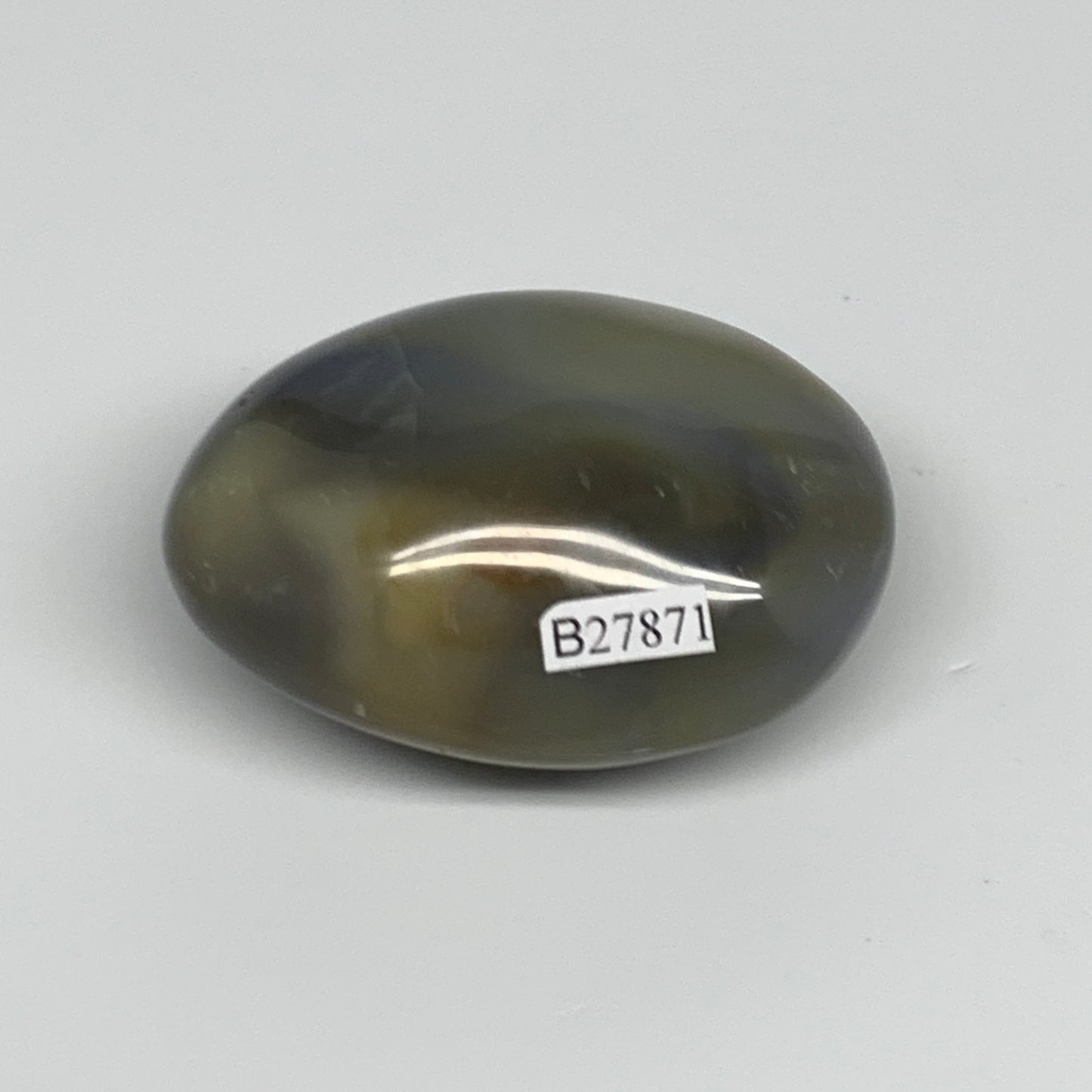 133.4g, 2.5"x2"x1.3" Orca Agate Palm-Stone Reiki Energy Crystal Reiki, B27871