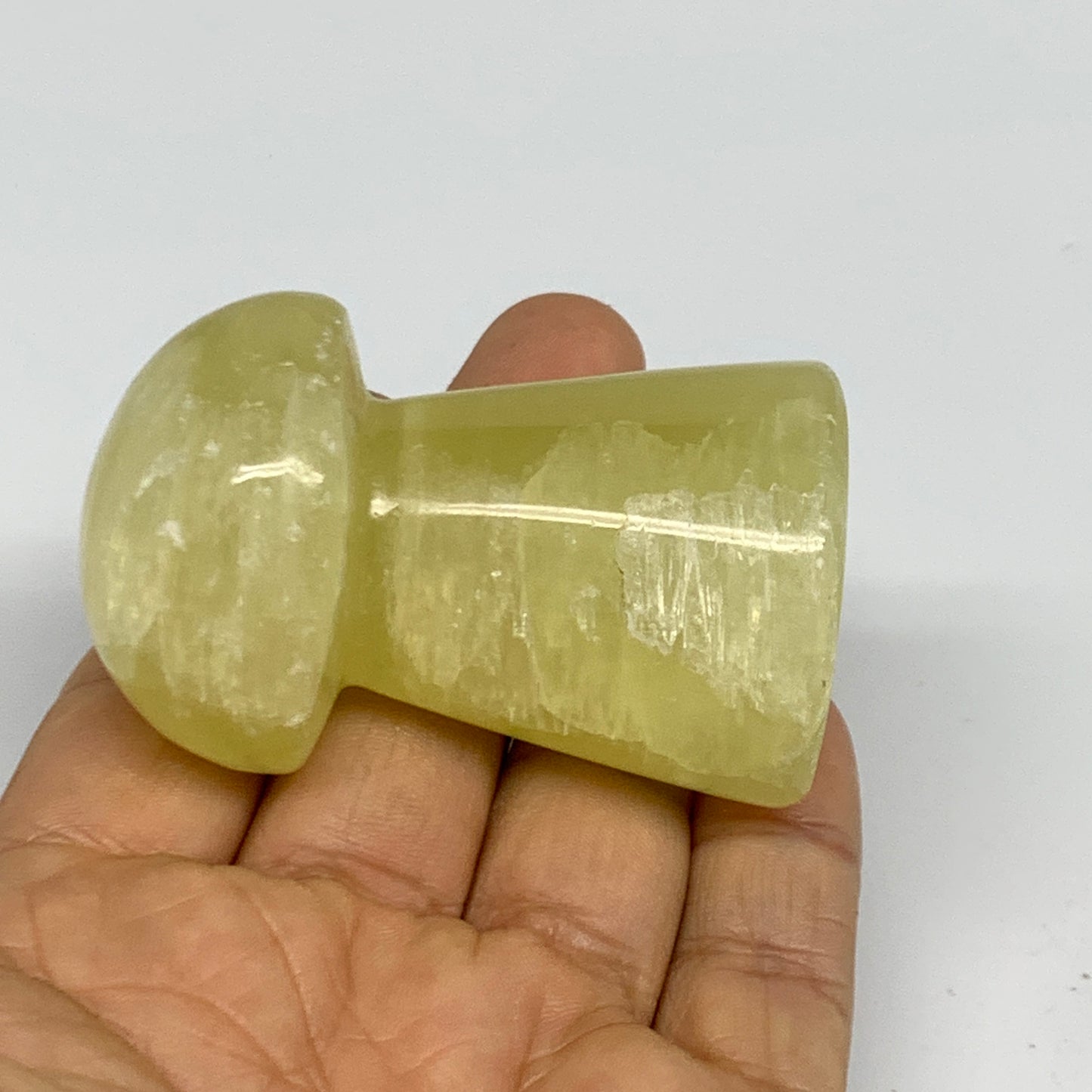 135g, 2.4"x1.4" Natural Lemon Calcite Mushroom Gemstone @Pakistan, B31686