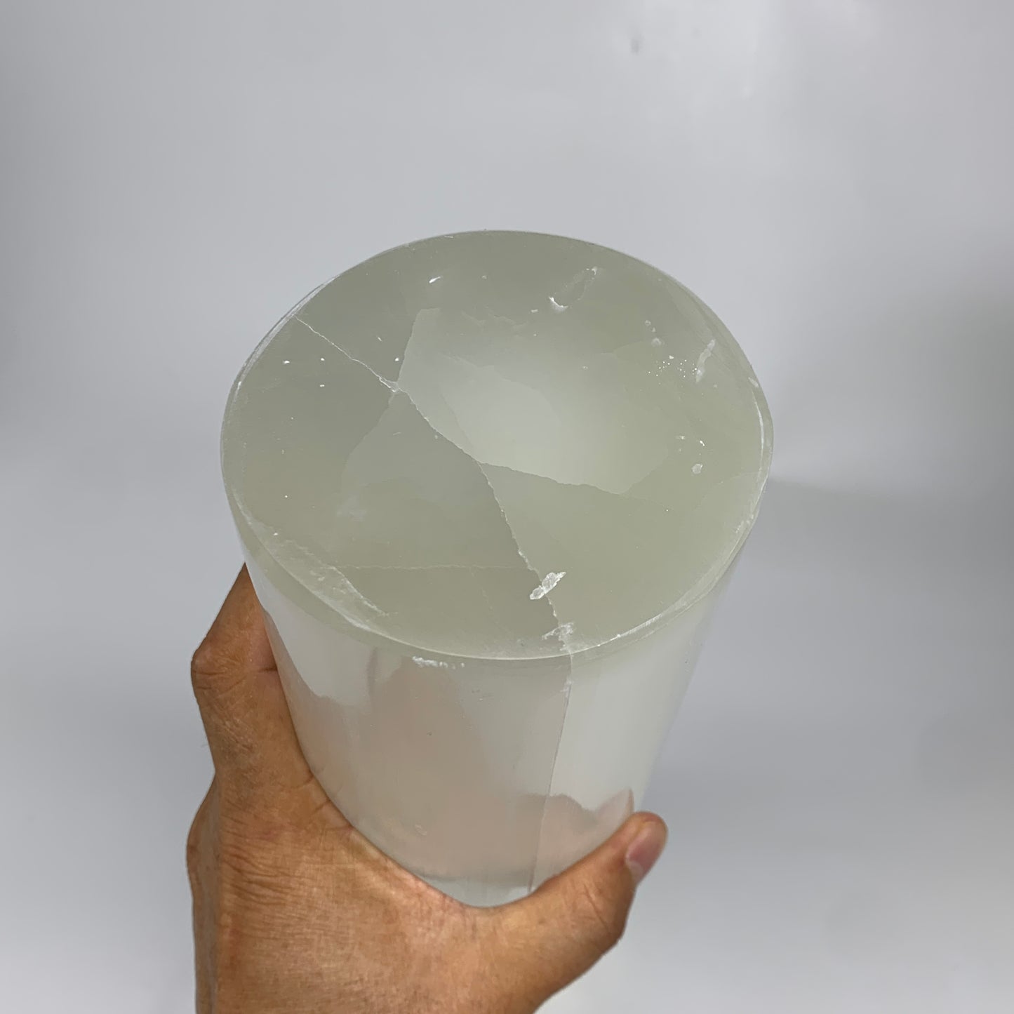 9.3 lbs, 11.6"x3.7" Cylinder Selenite (Satin Spar) Lamp Tower W/Chord, B35786