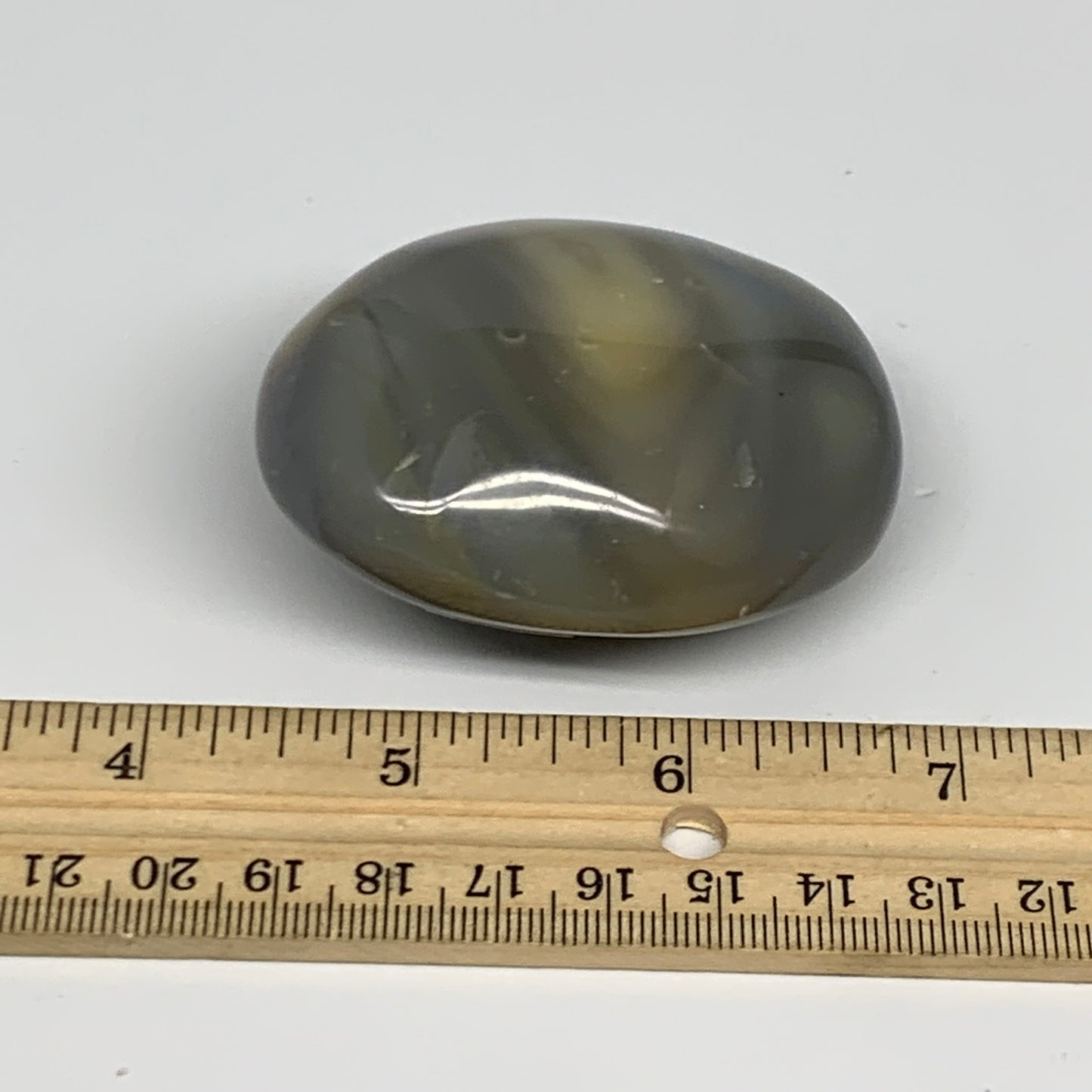 133.4g, 2.5"x2"x1.3" Orca Agate Palm-Stone Reiki Energy Crystal Reiki, B27871