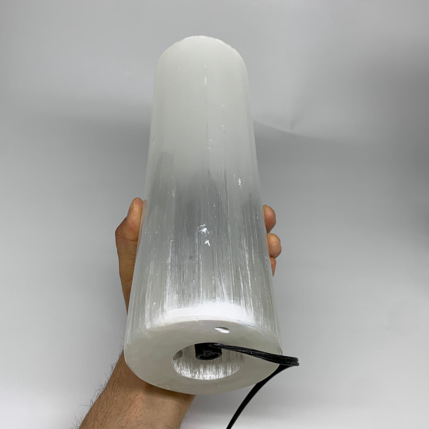 9.3 lbs, 11.6"x3.7" Cylinder Selenite (Satin Spar) Lamp Tower W/Chord, B35786